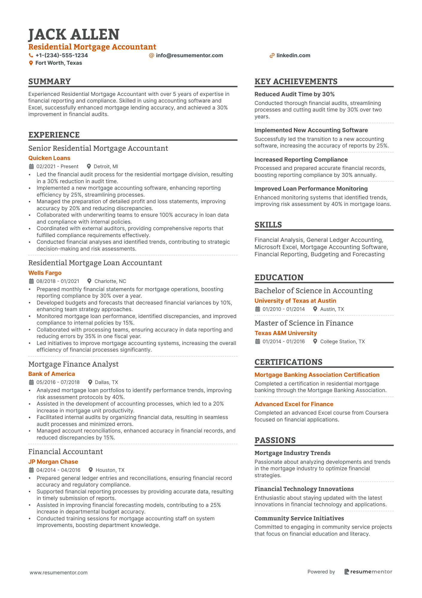 Residential Mortgage Accountant