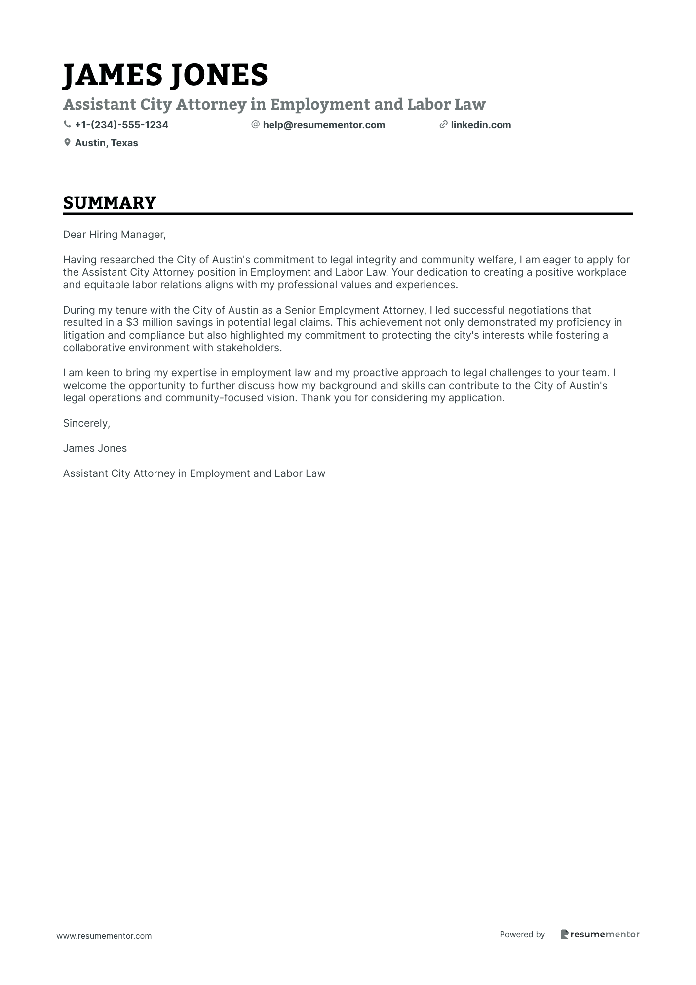 Assistant City Attorney in Employment and Labor Law
