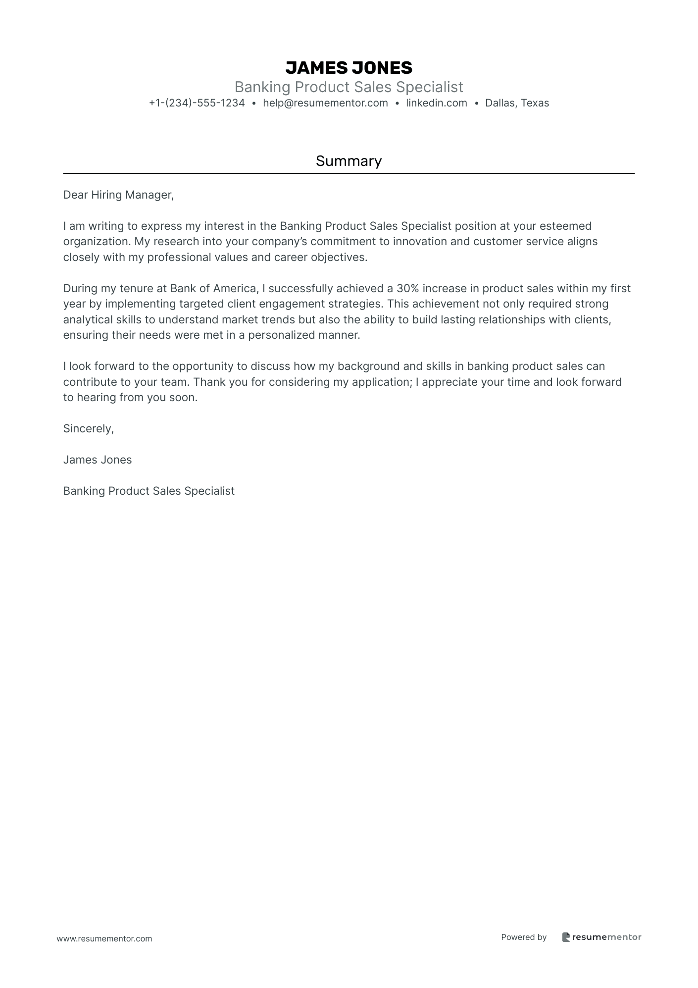 Banking Product Sales Specialist