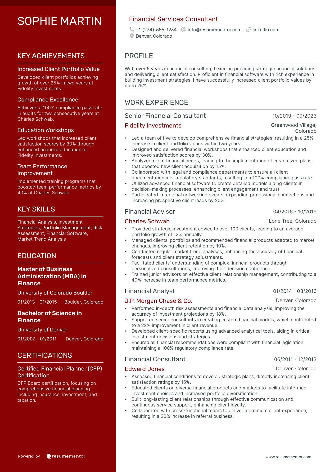 Financial Services Consultant