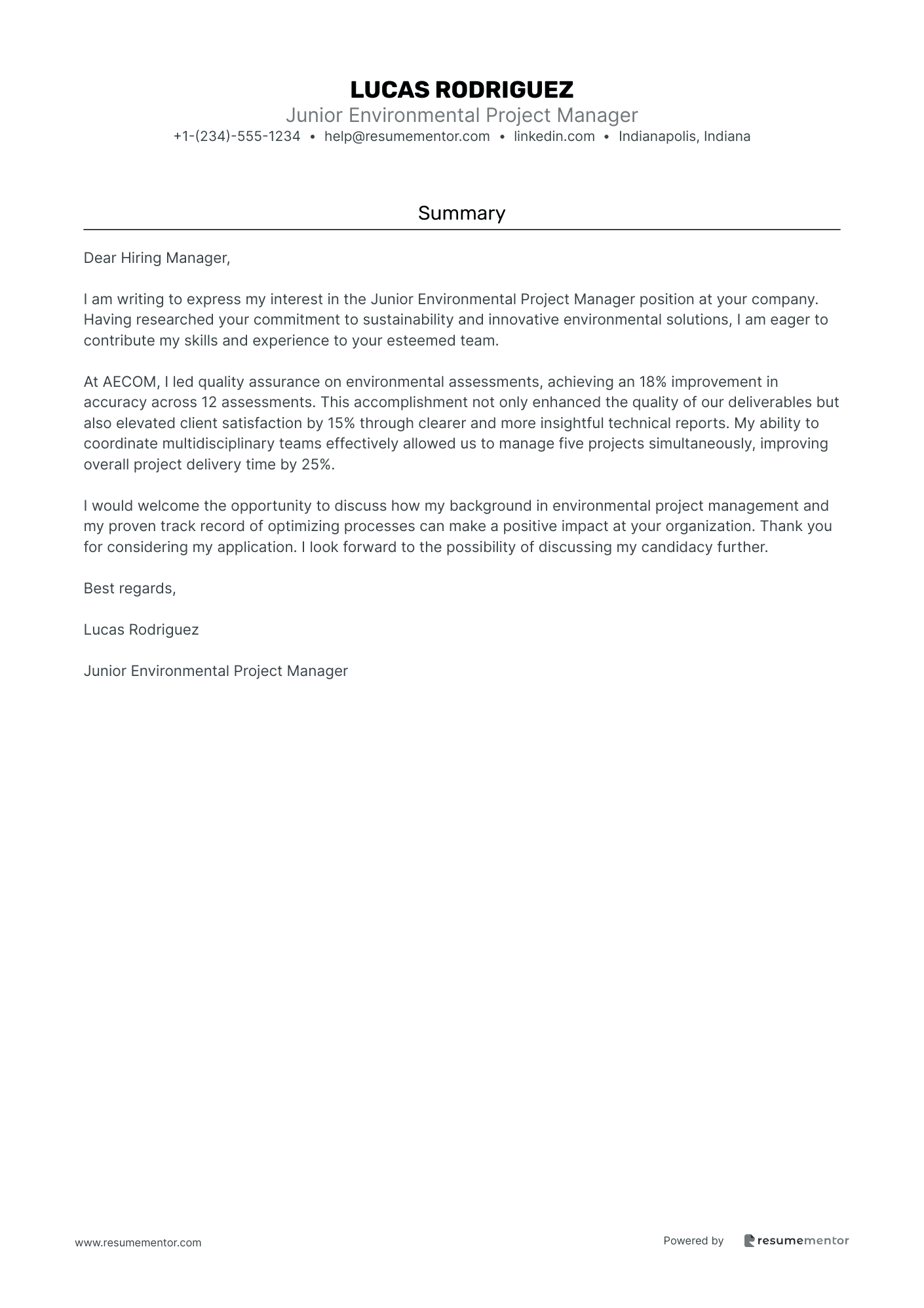 Junior Environmental Project Manager