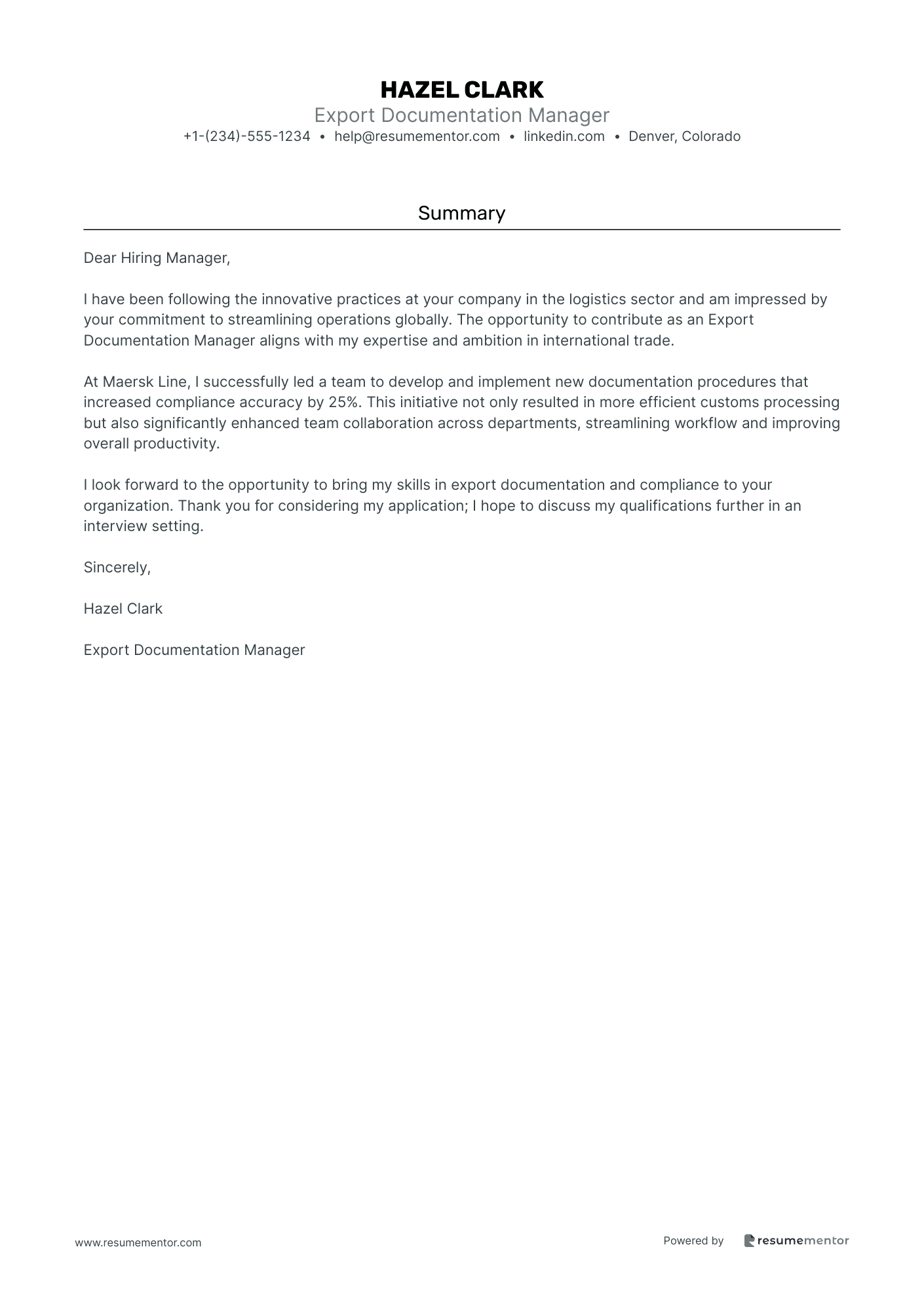 Export Documentation Manager