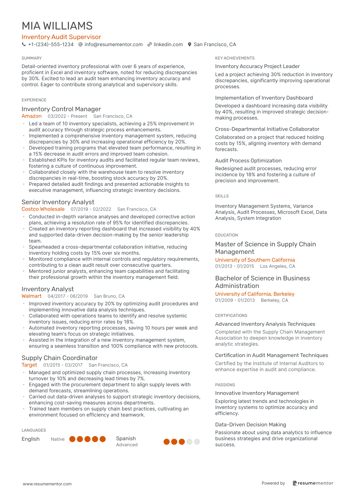 Inventory Audit Supervisor