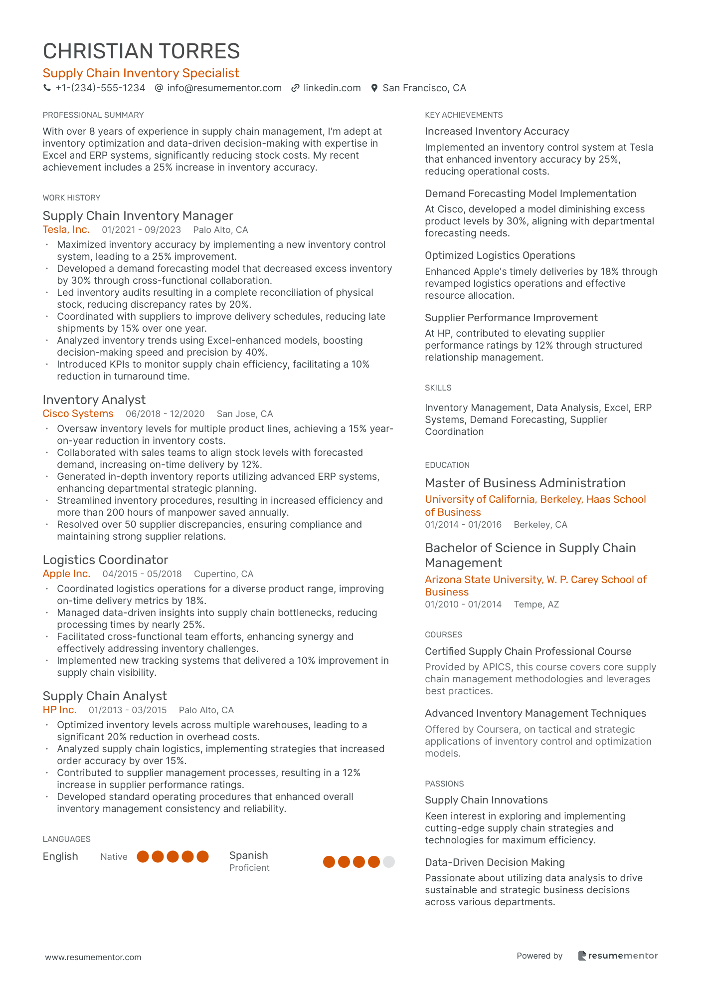 Supply Chain Inventory Specialist