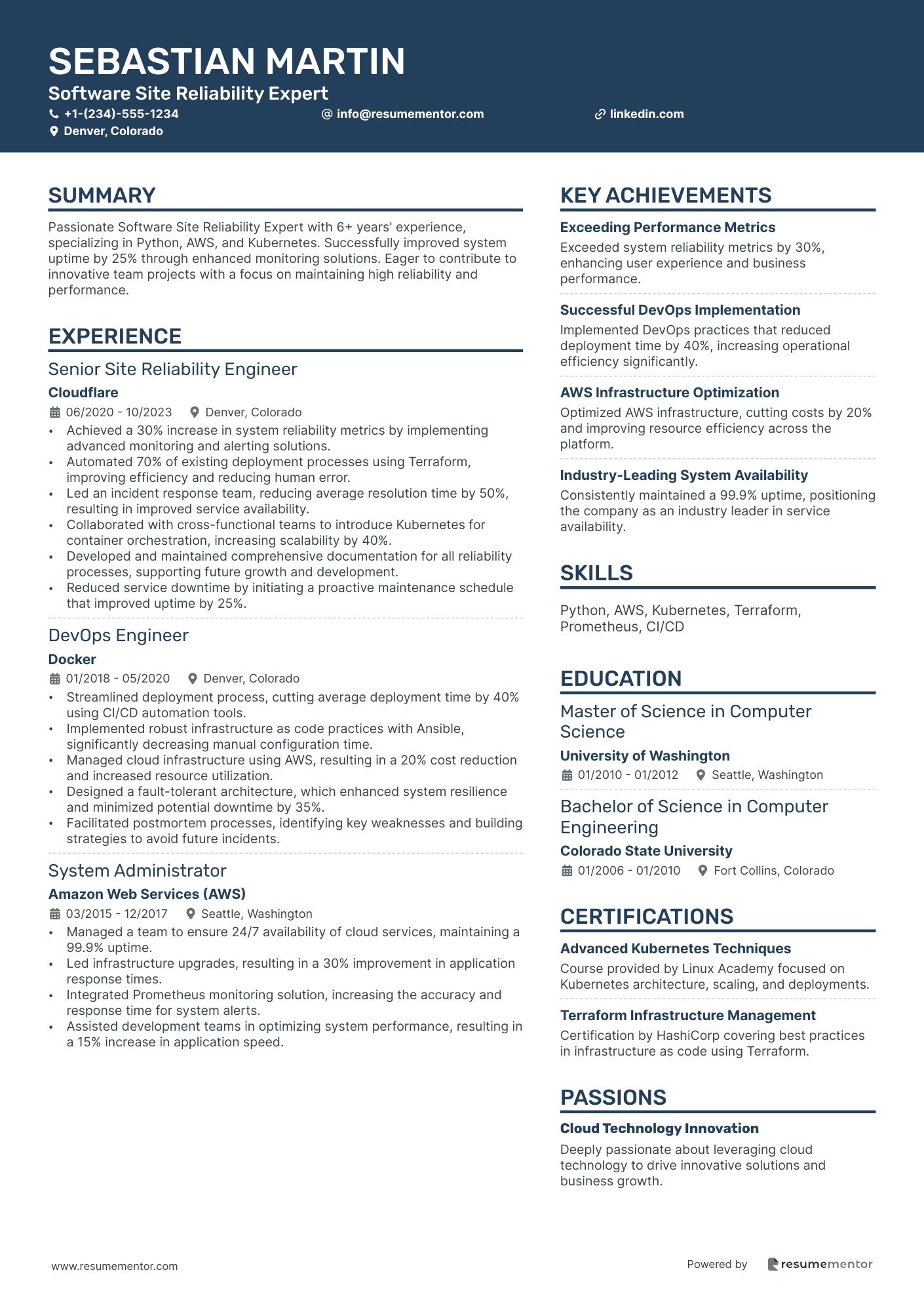 Software Site Reliability Expert