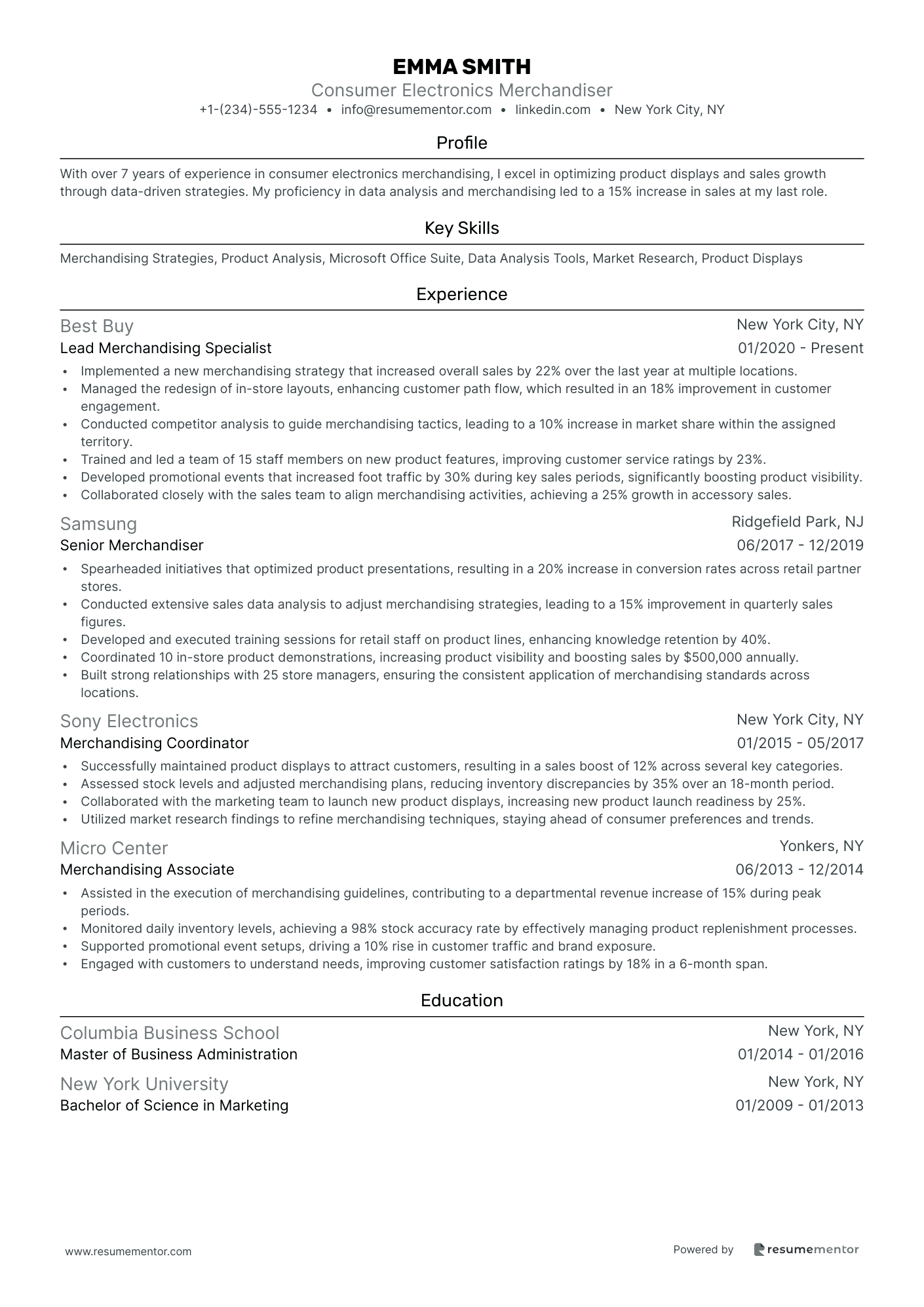 Consumer Electronics Merchandiser