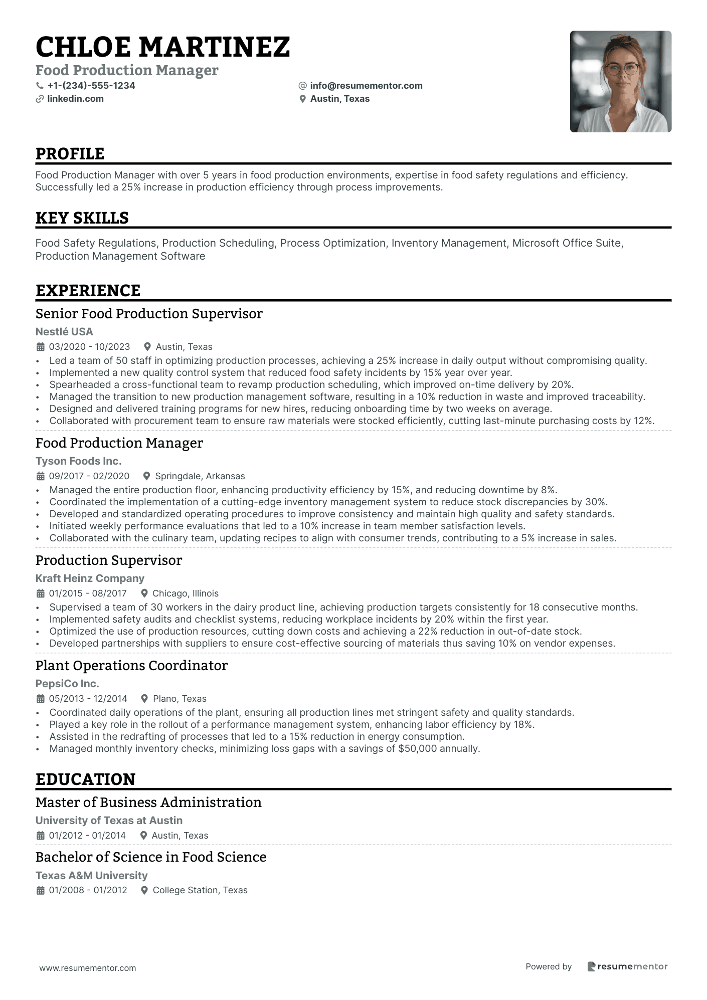 Food Production Manager
