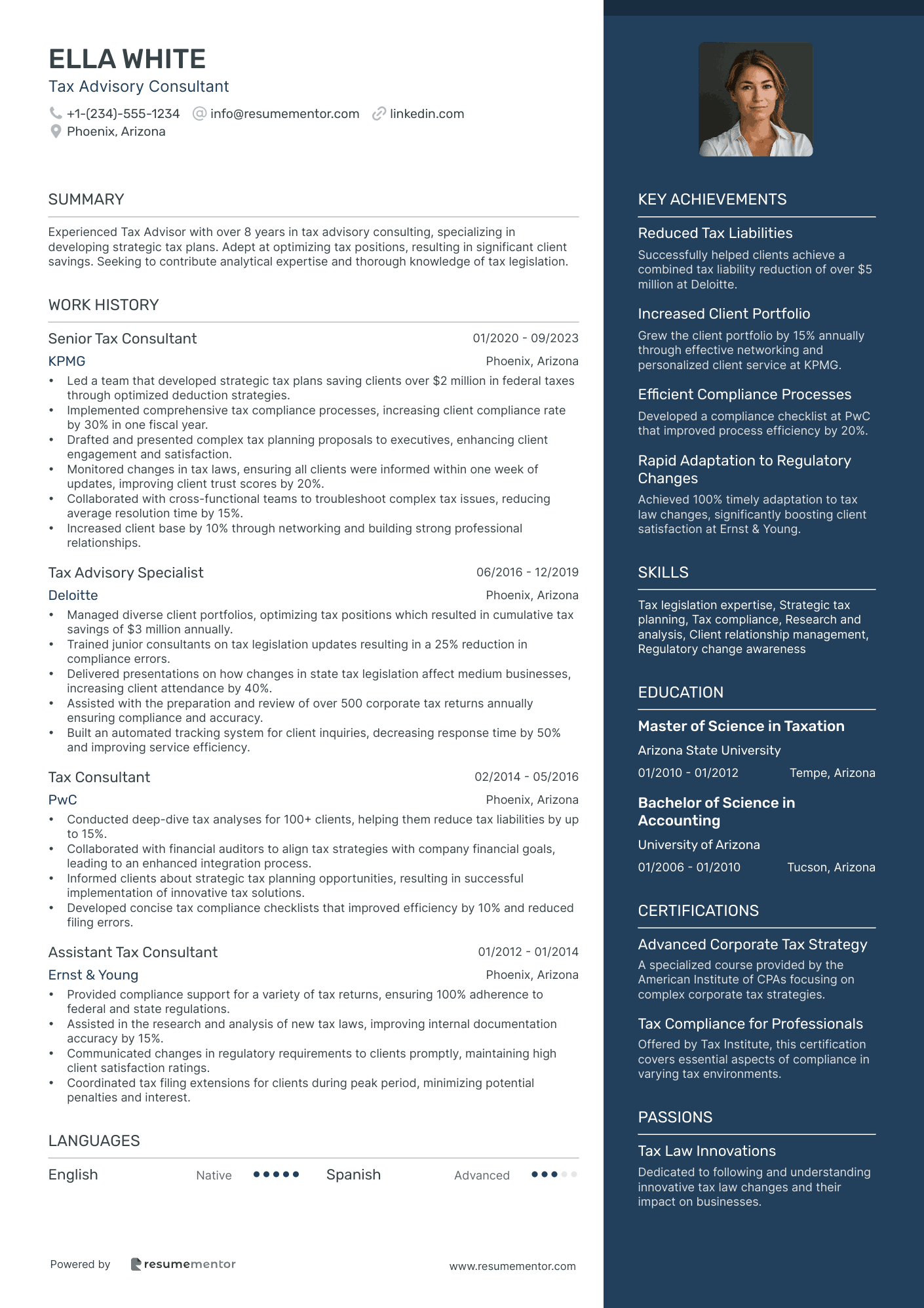 Tax Advisory Consultant