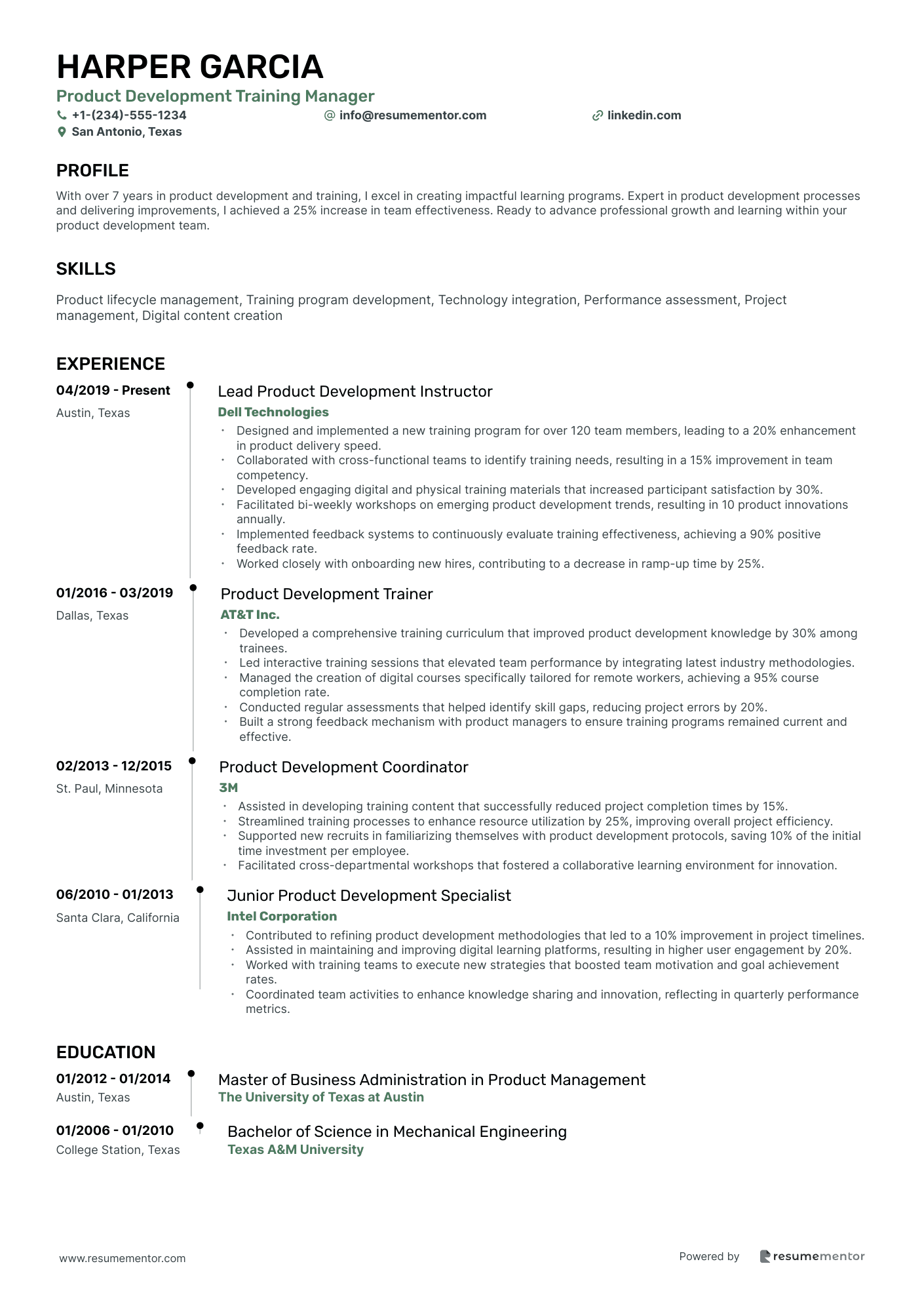 Product Development Training Manager