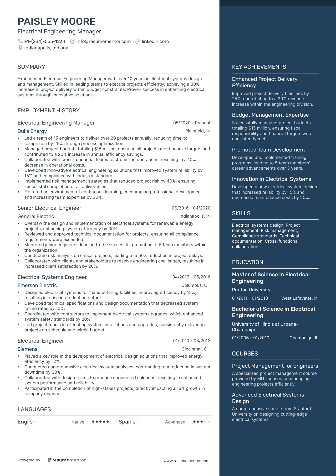 Electrical Engineering Manager