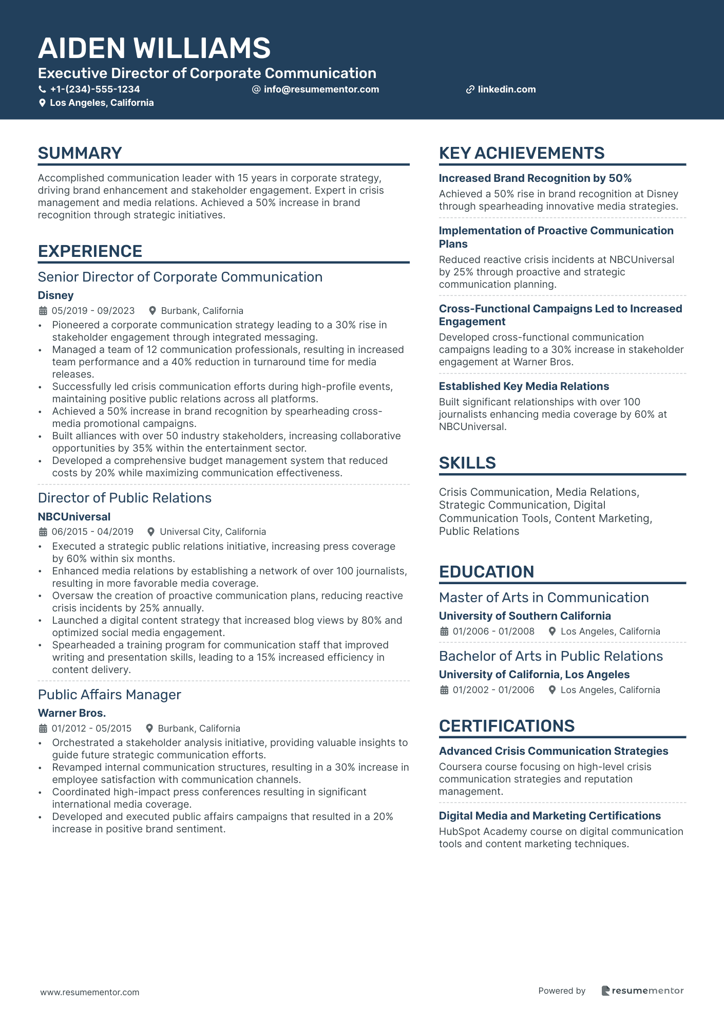 Executive Director of Corporate Communication