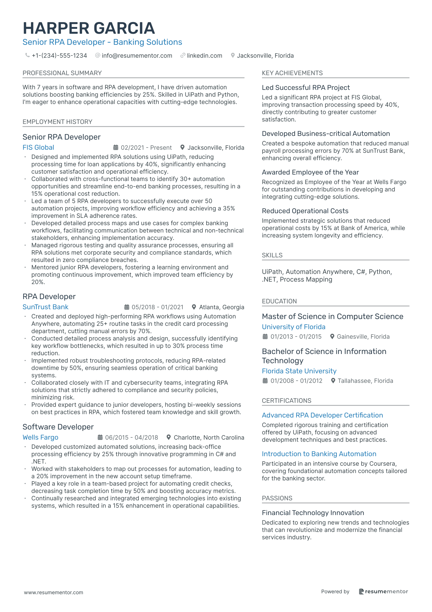 Senior RPA Developer   Banking Solutions