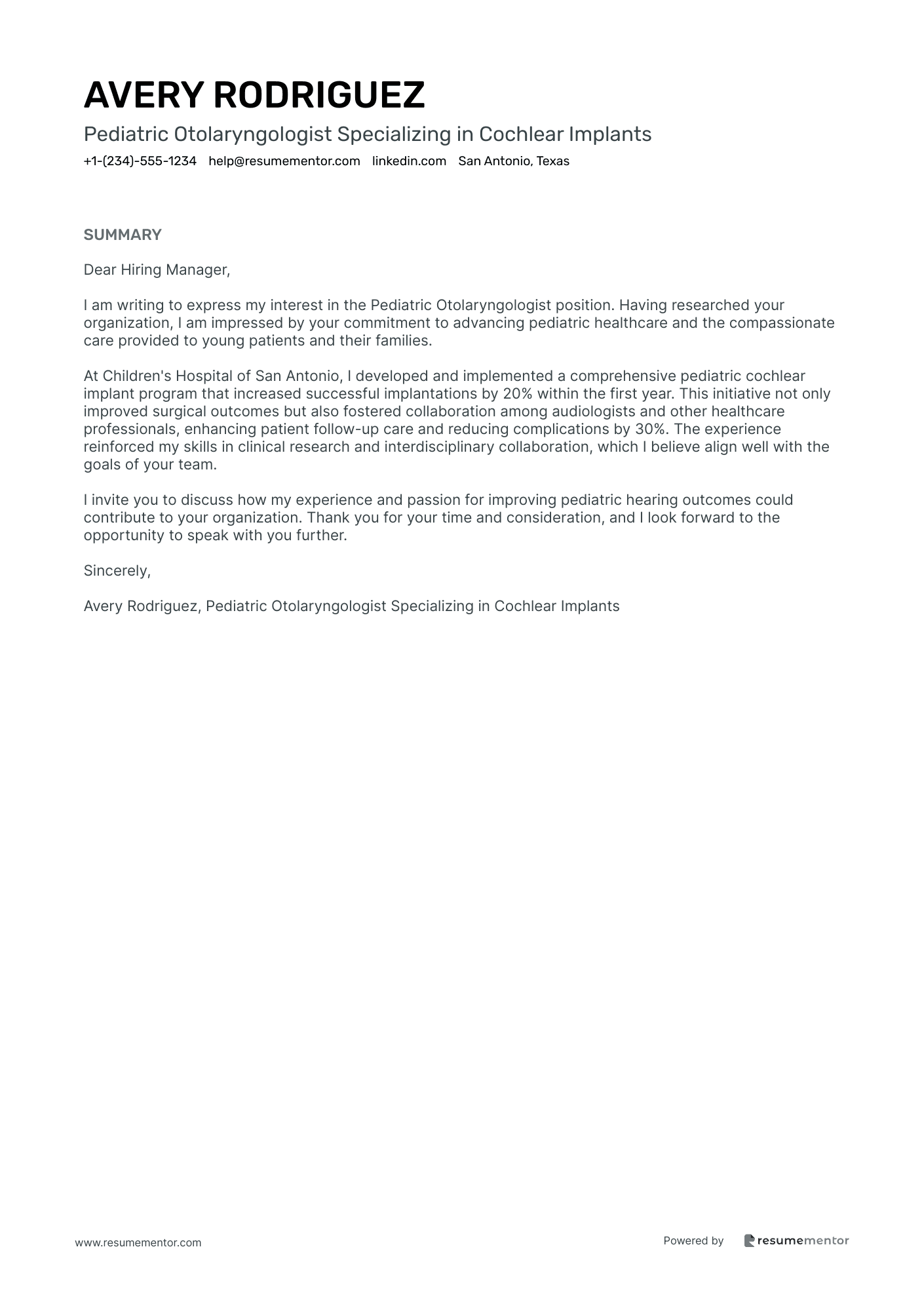Pediatric Otolaryngologist Specializing in Cochlear Implants
