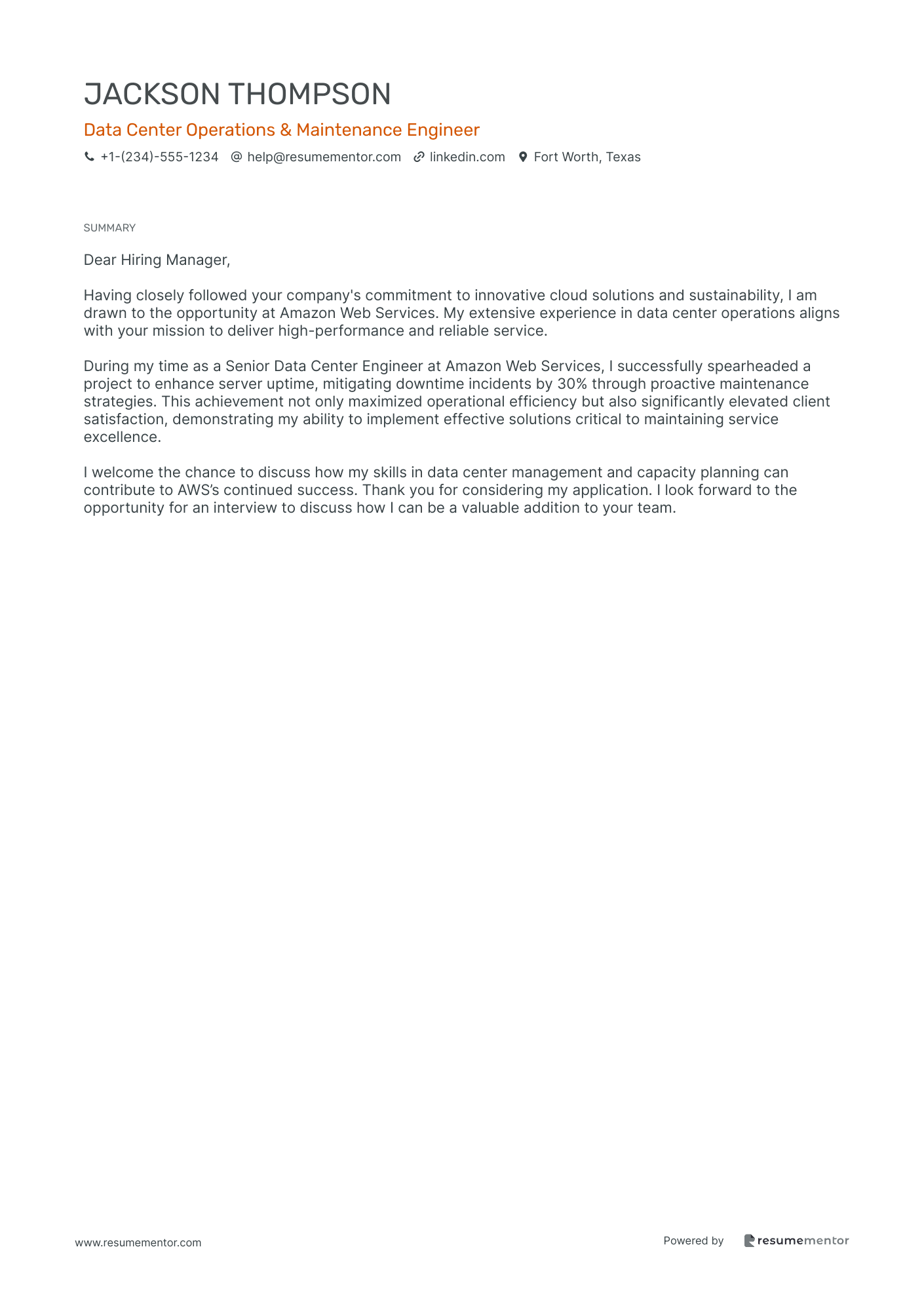 Data Center Operations & Maintenance Engineer