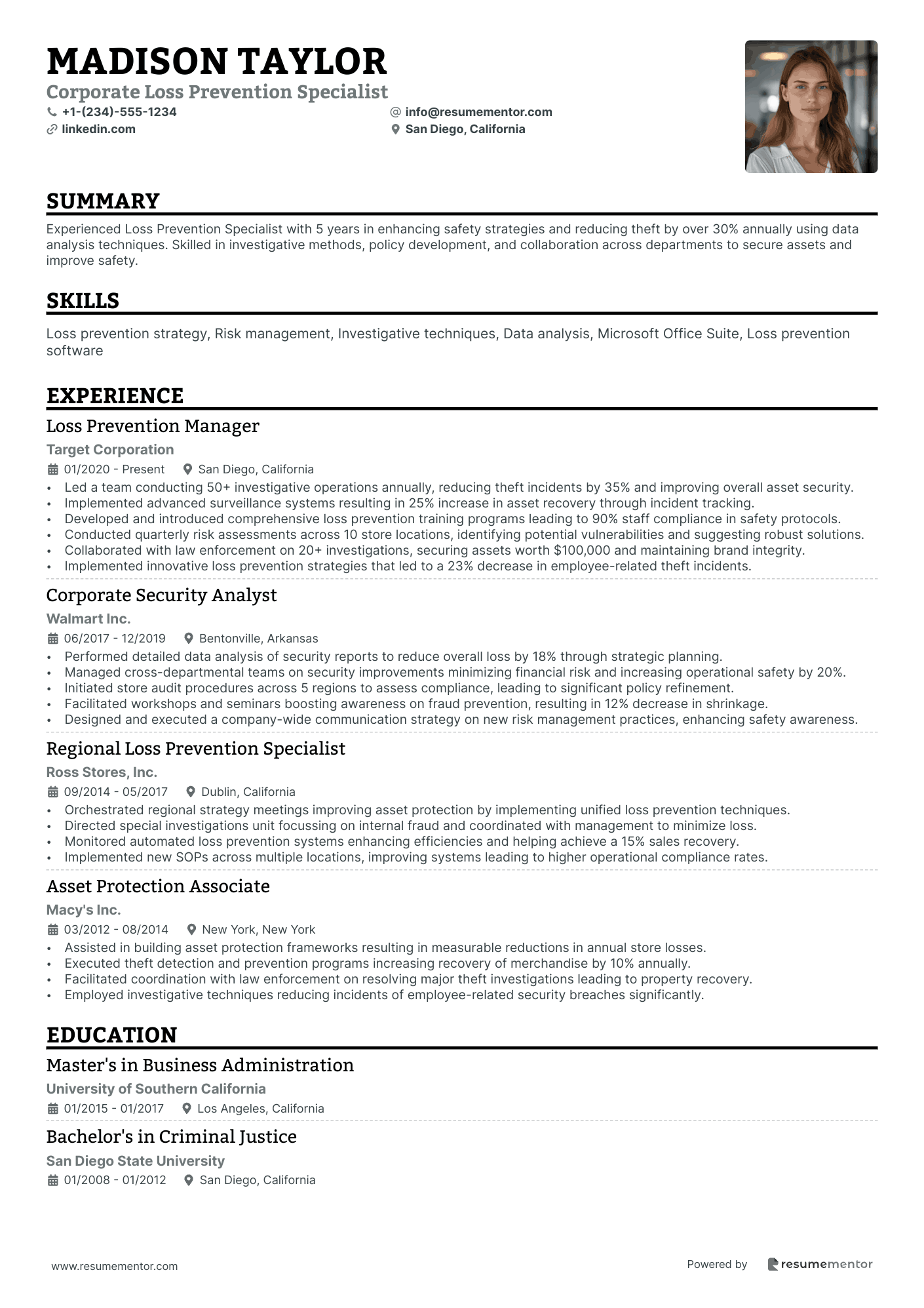 Corporate Loss Prevention Specialist