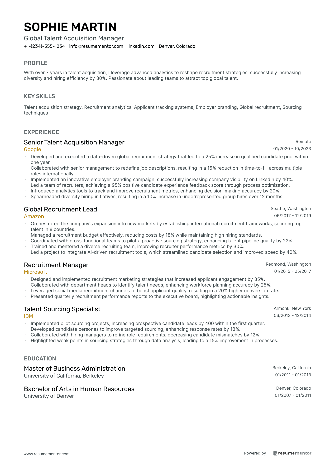 Global Talent Acquisition Manager