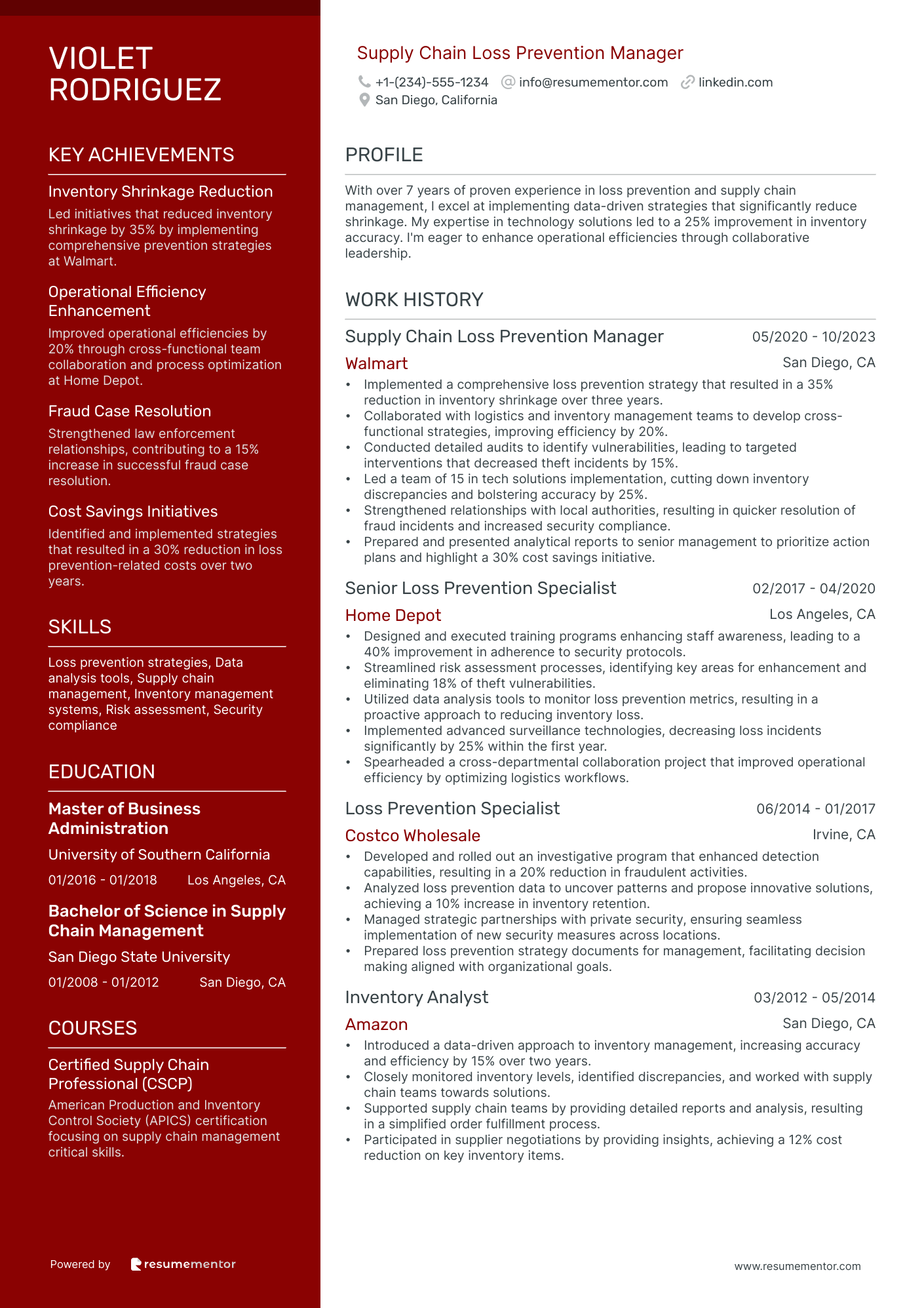 Supply Chain Loss Prevention Manager