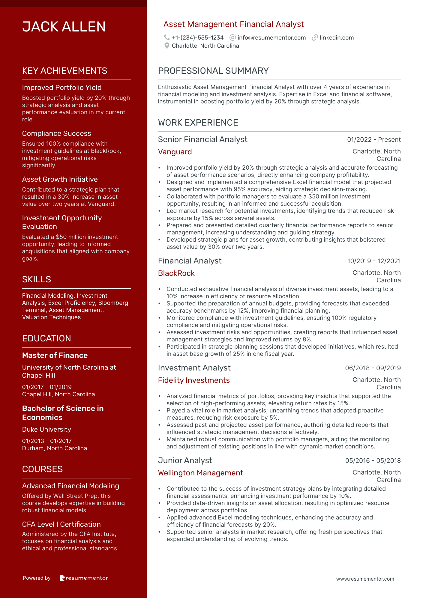 Asset Management Financial Analyst