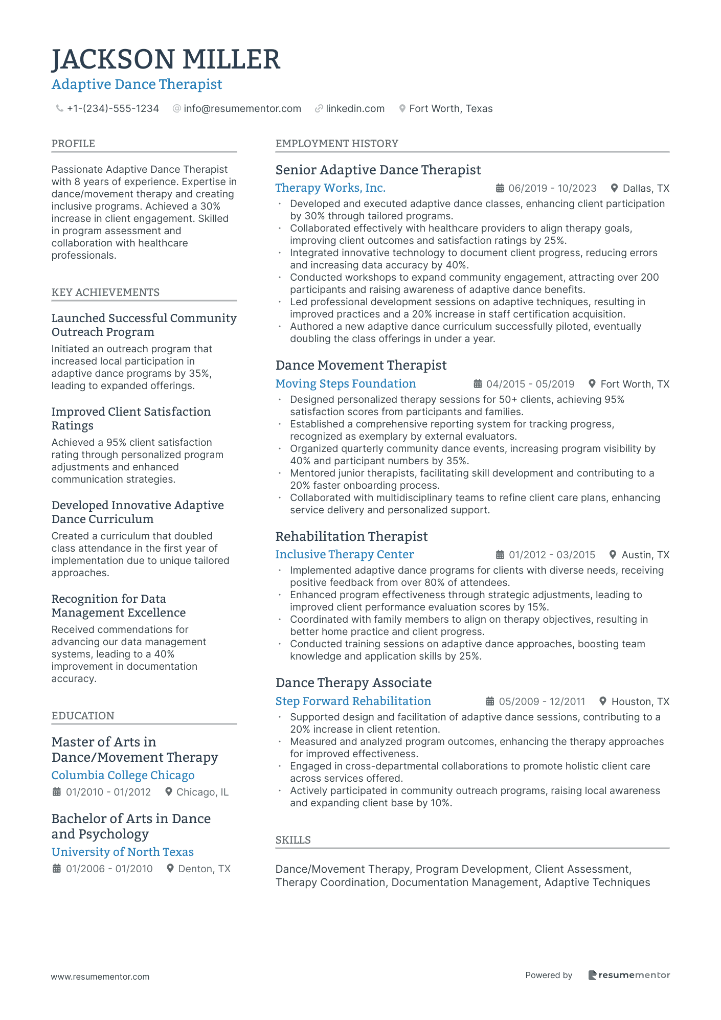 Adaptive Dance Therapist