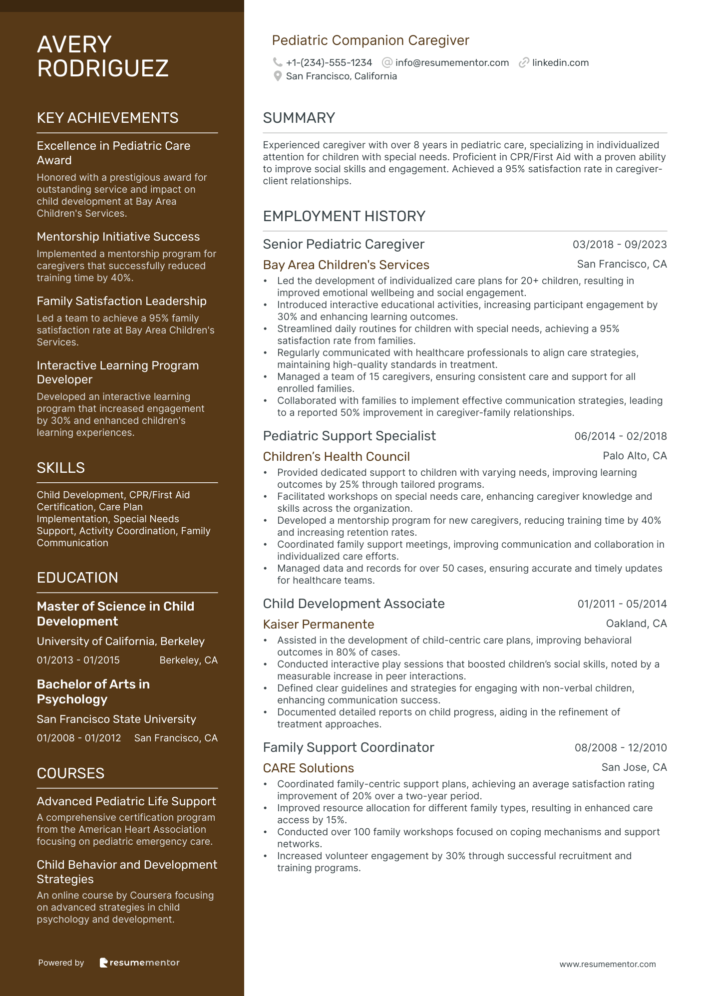 Pediatric Companion Caregiver