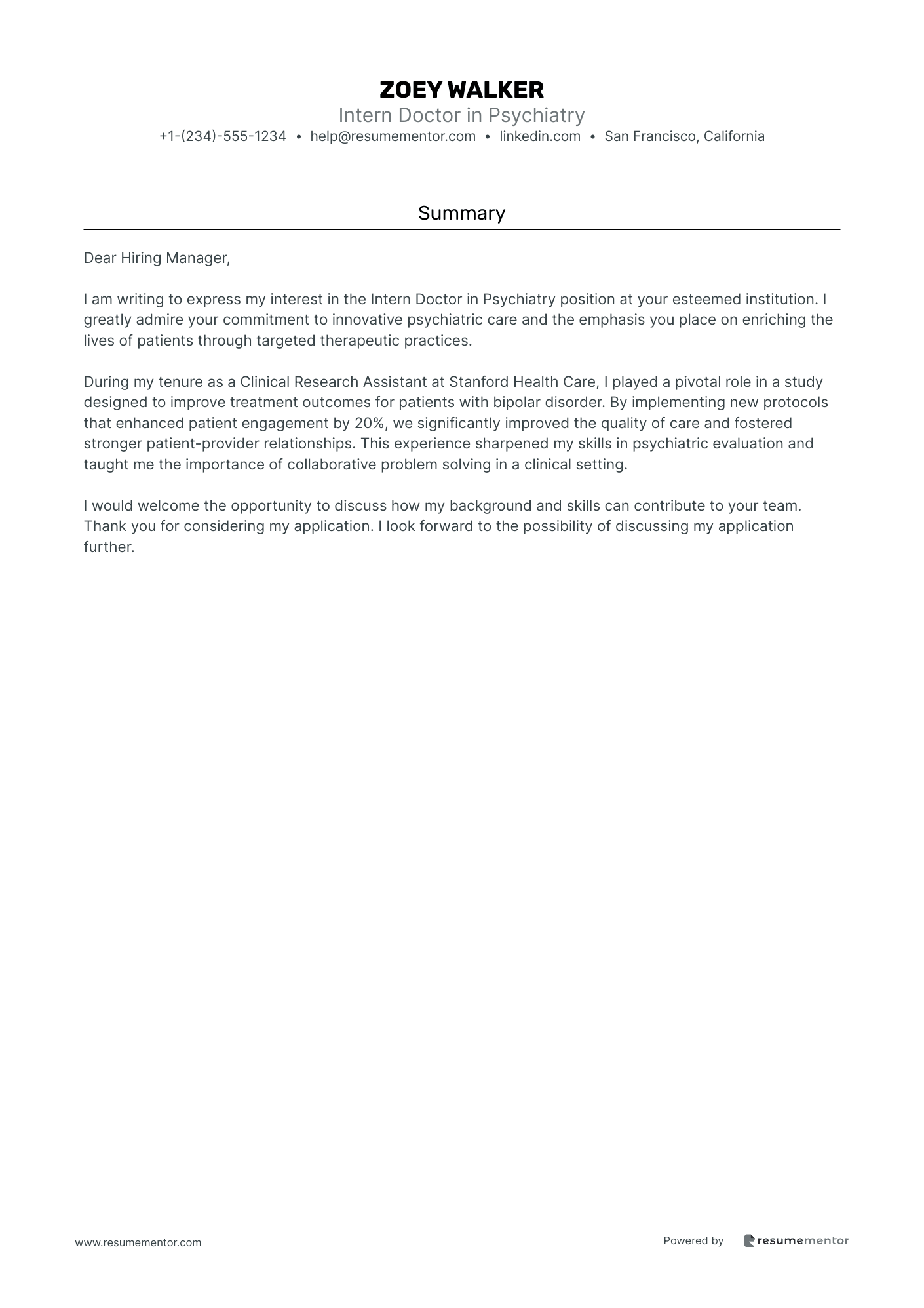 Intern Doctor in Psychiatry