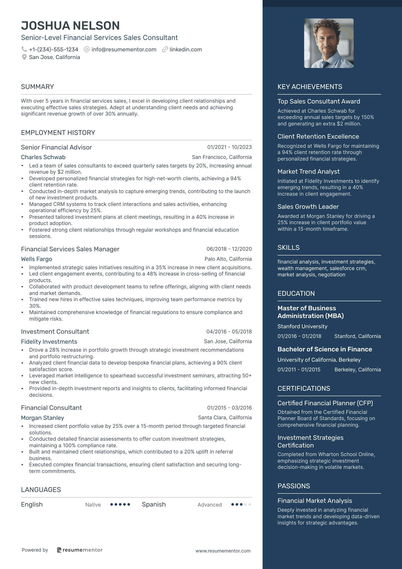 Senior Level Financial Services Sales Consultant