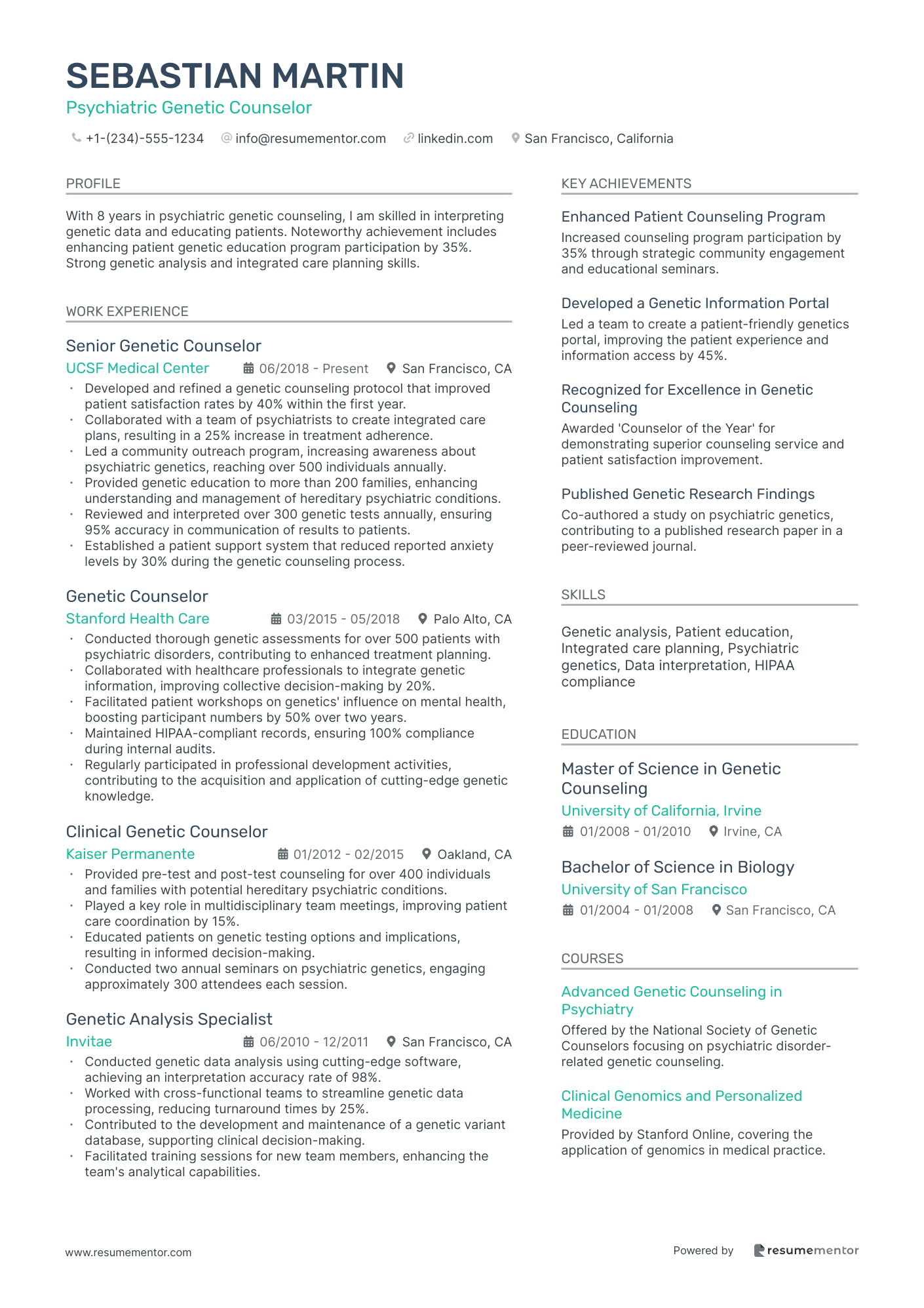 Psychiatric Genetic Counselor
