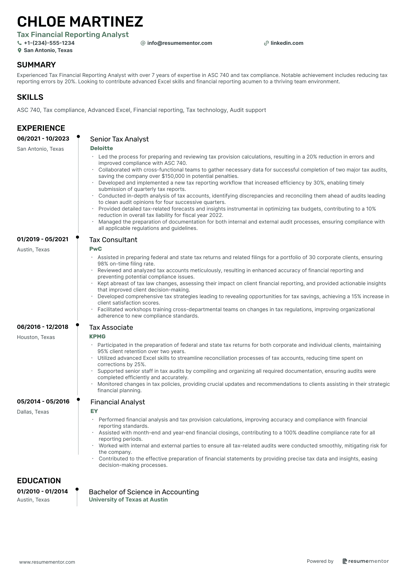 Tax Financial Reporting Analyst