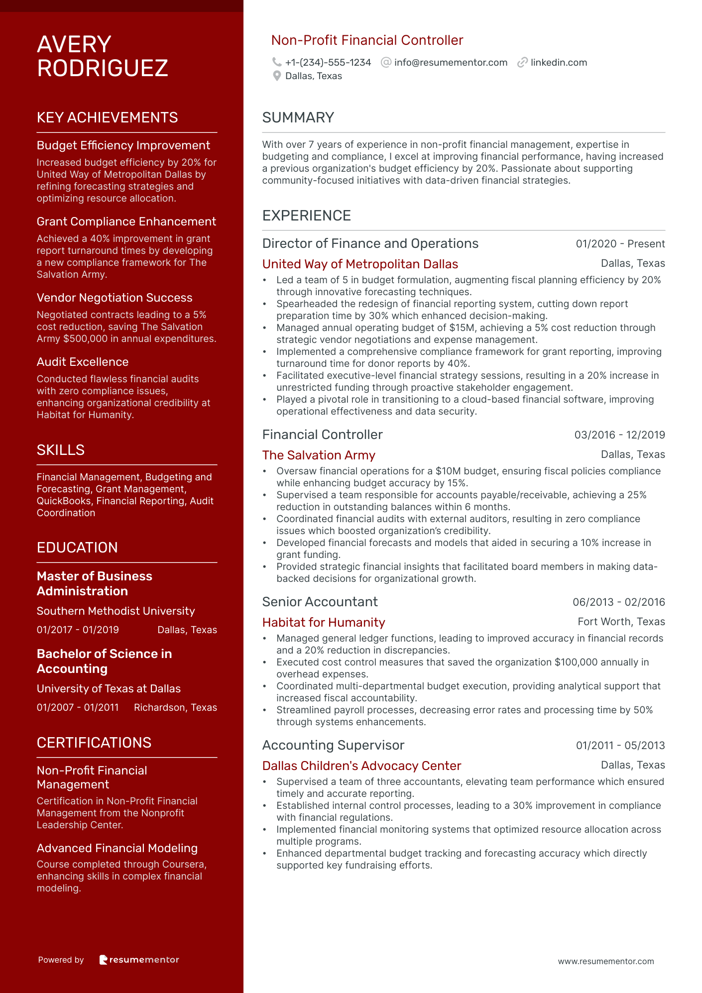Non Profit Financial Controller