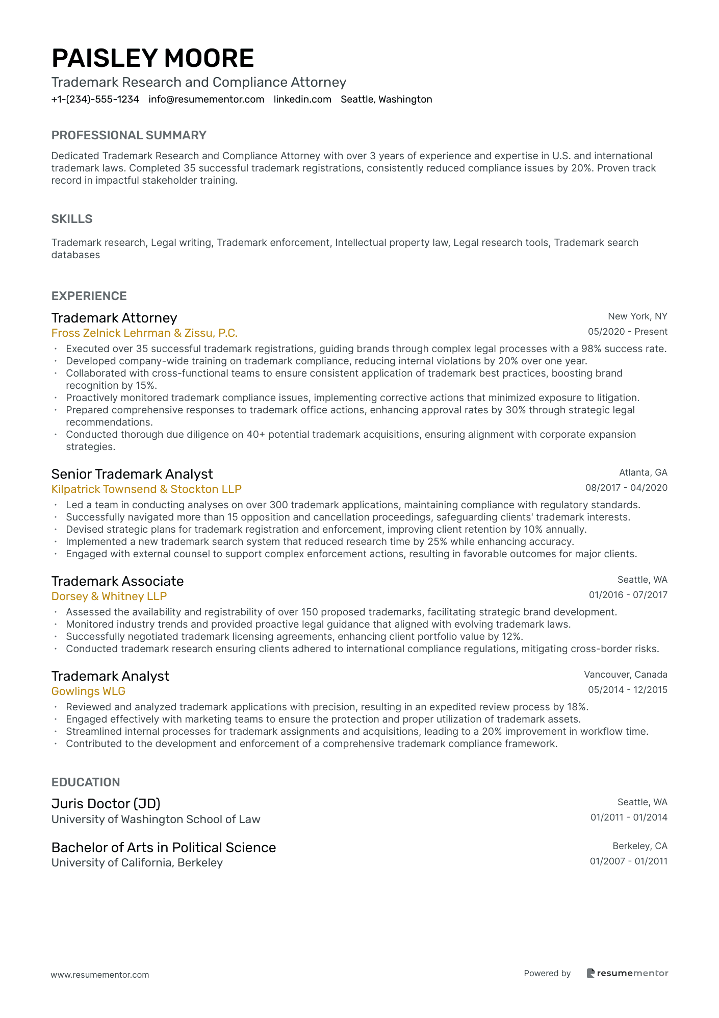 Trademark Research and Compliance Attorney