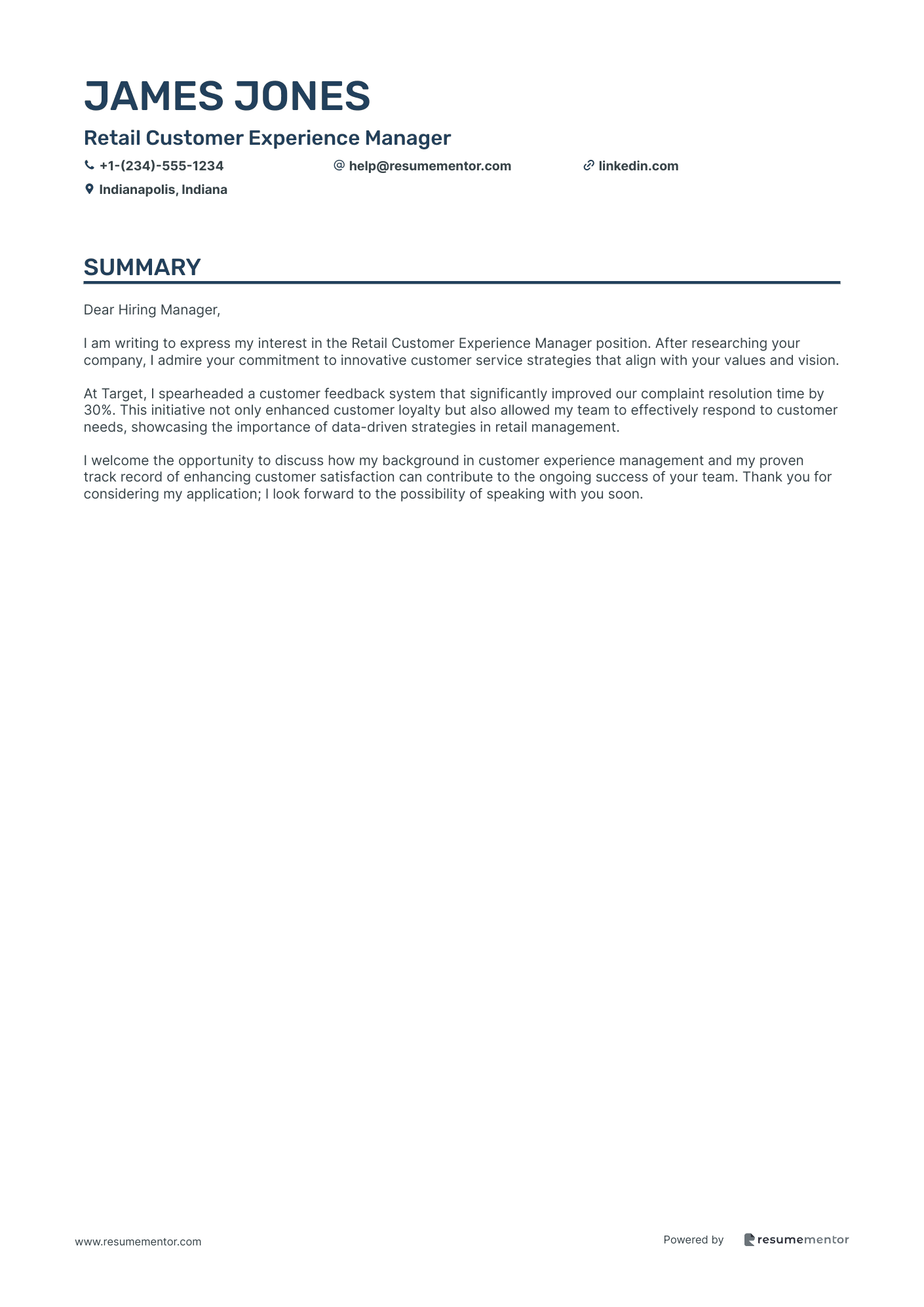 Retail Customer Experience Manager