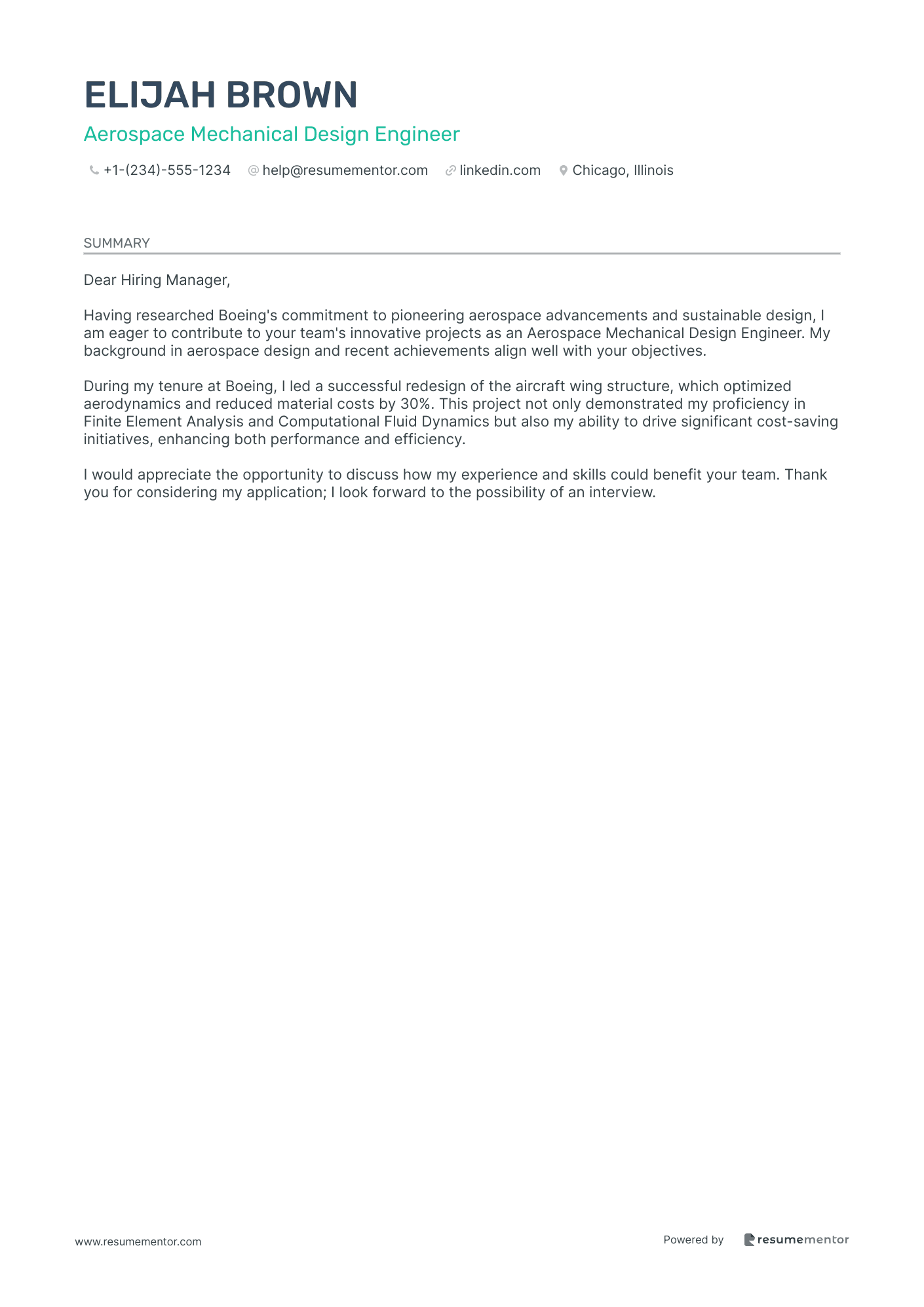 Aerospace Mechanical Design Engineer