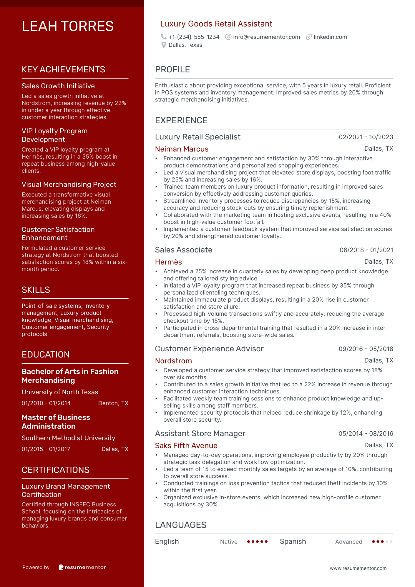 Luxury Goods Retail Assistant