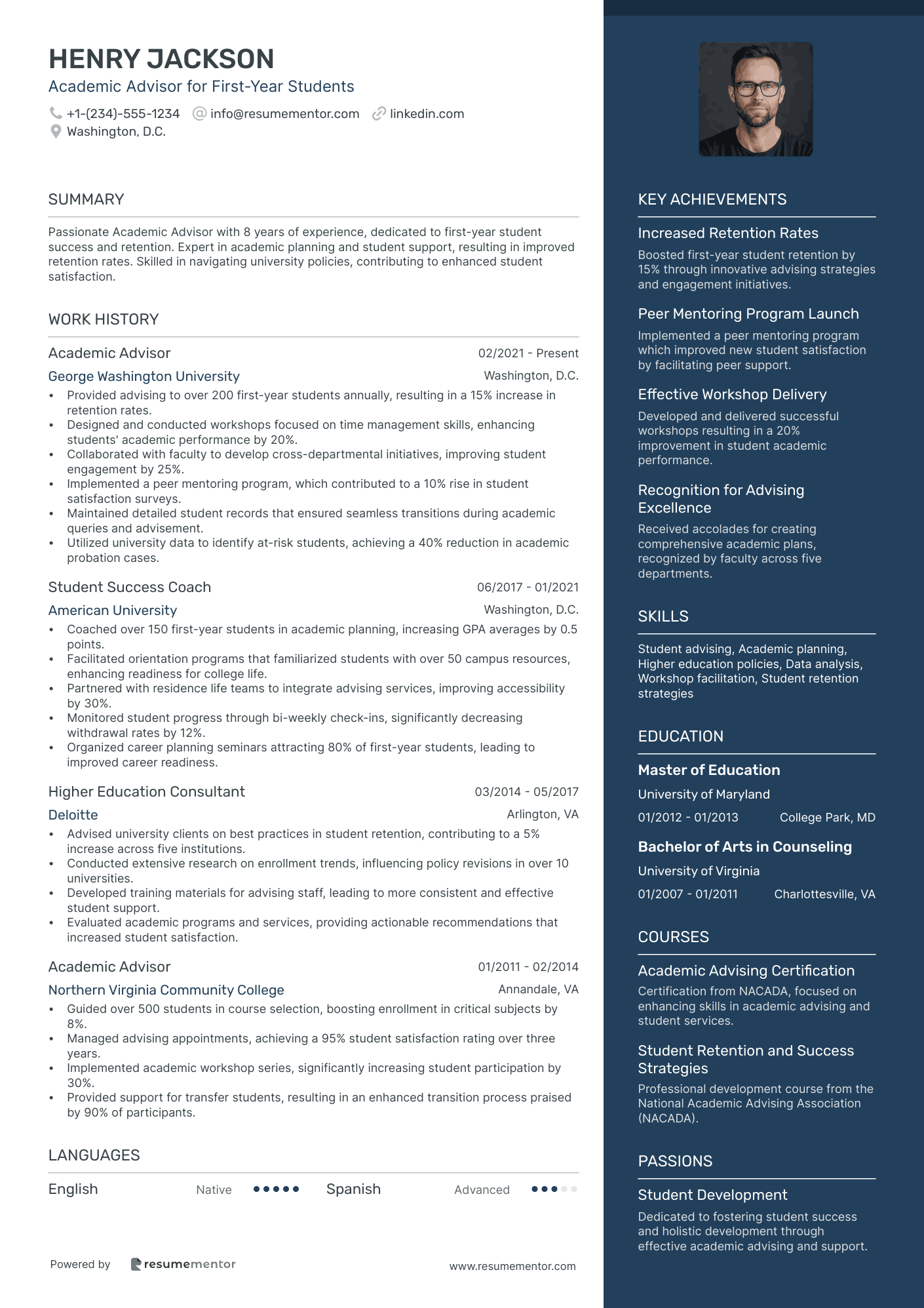Academic Advisor for First Year Students