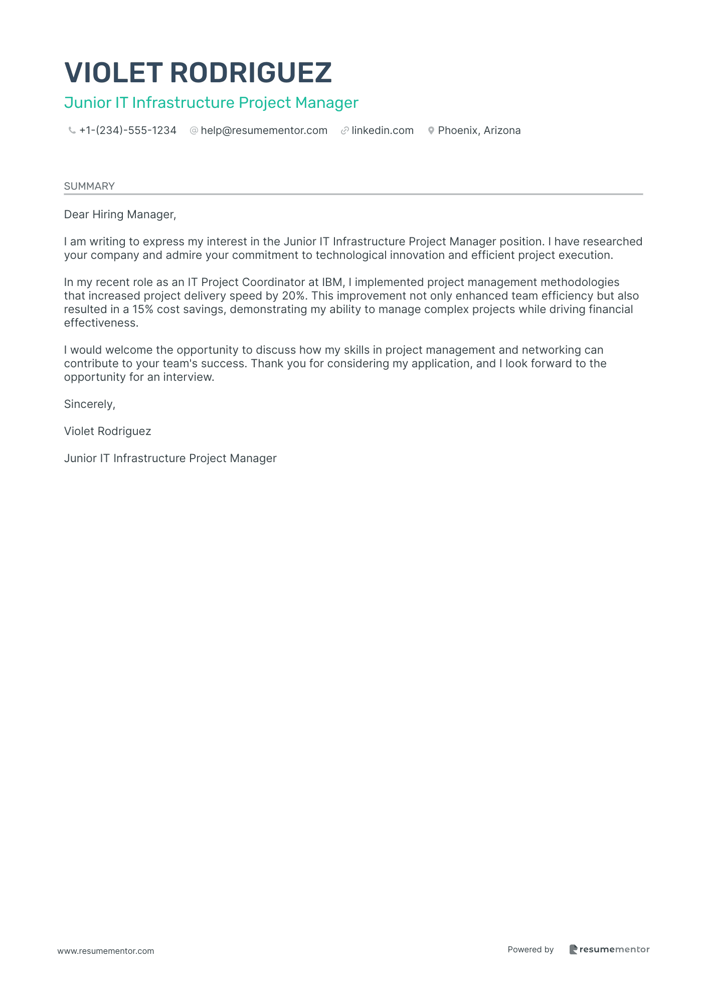 Junior IT Infrastructure Project Manager