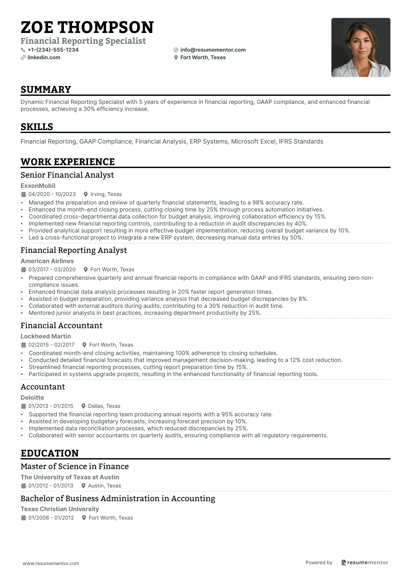 Financial Reporting Specialist