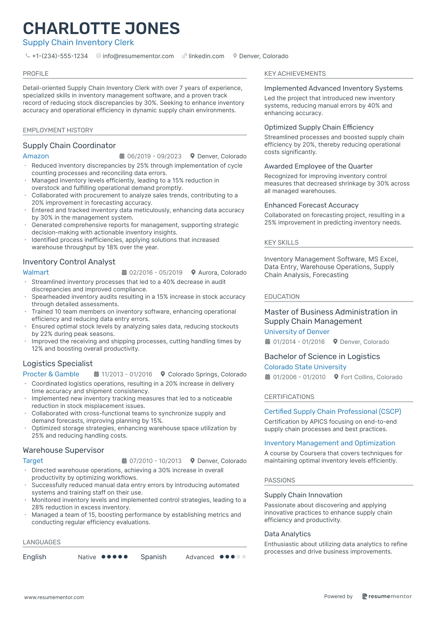 Supply Chain Inventory Clerk