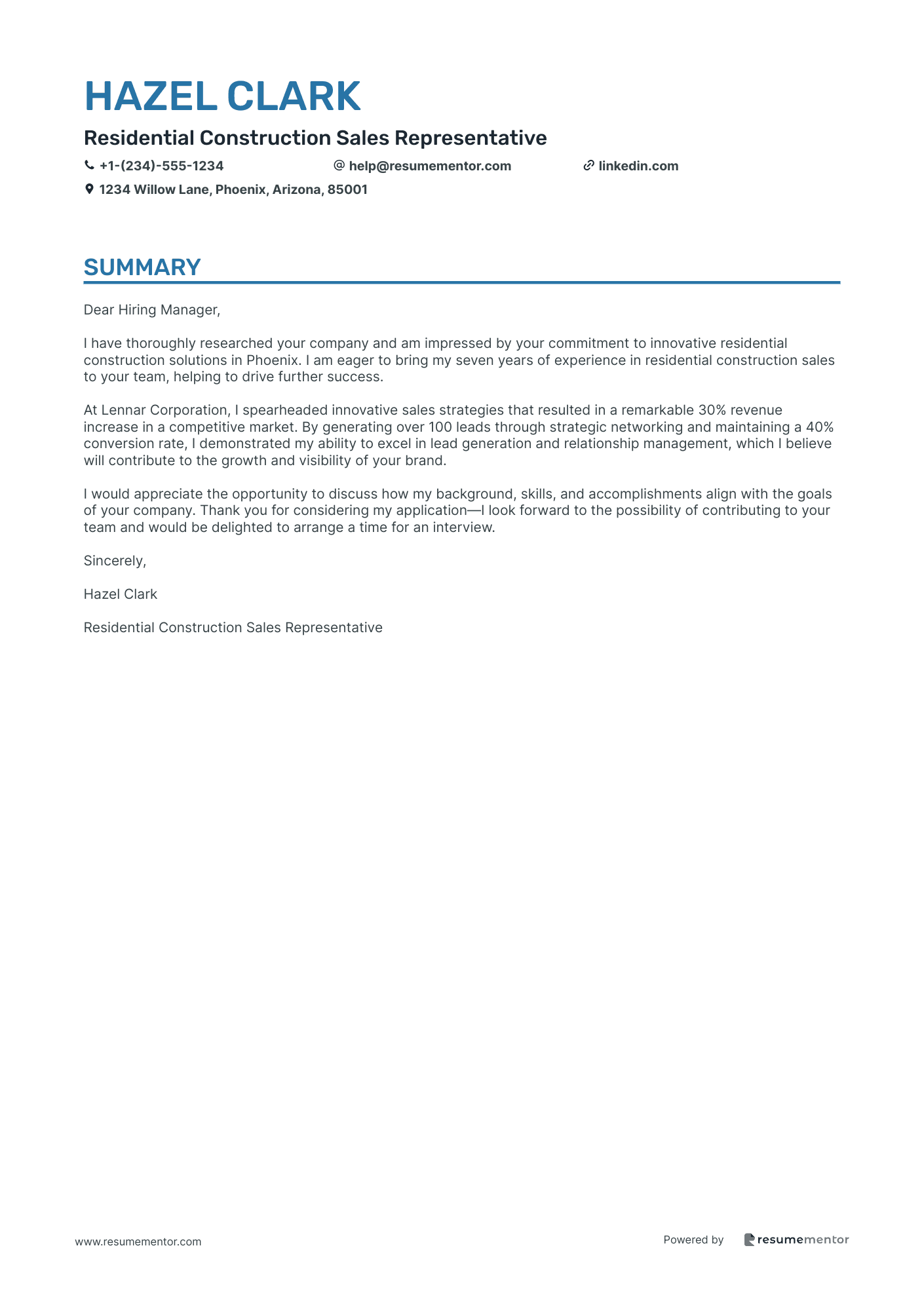 Residential Construction Sales Representative