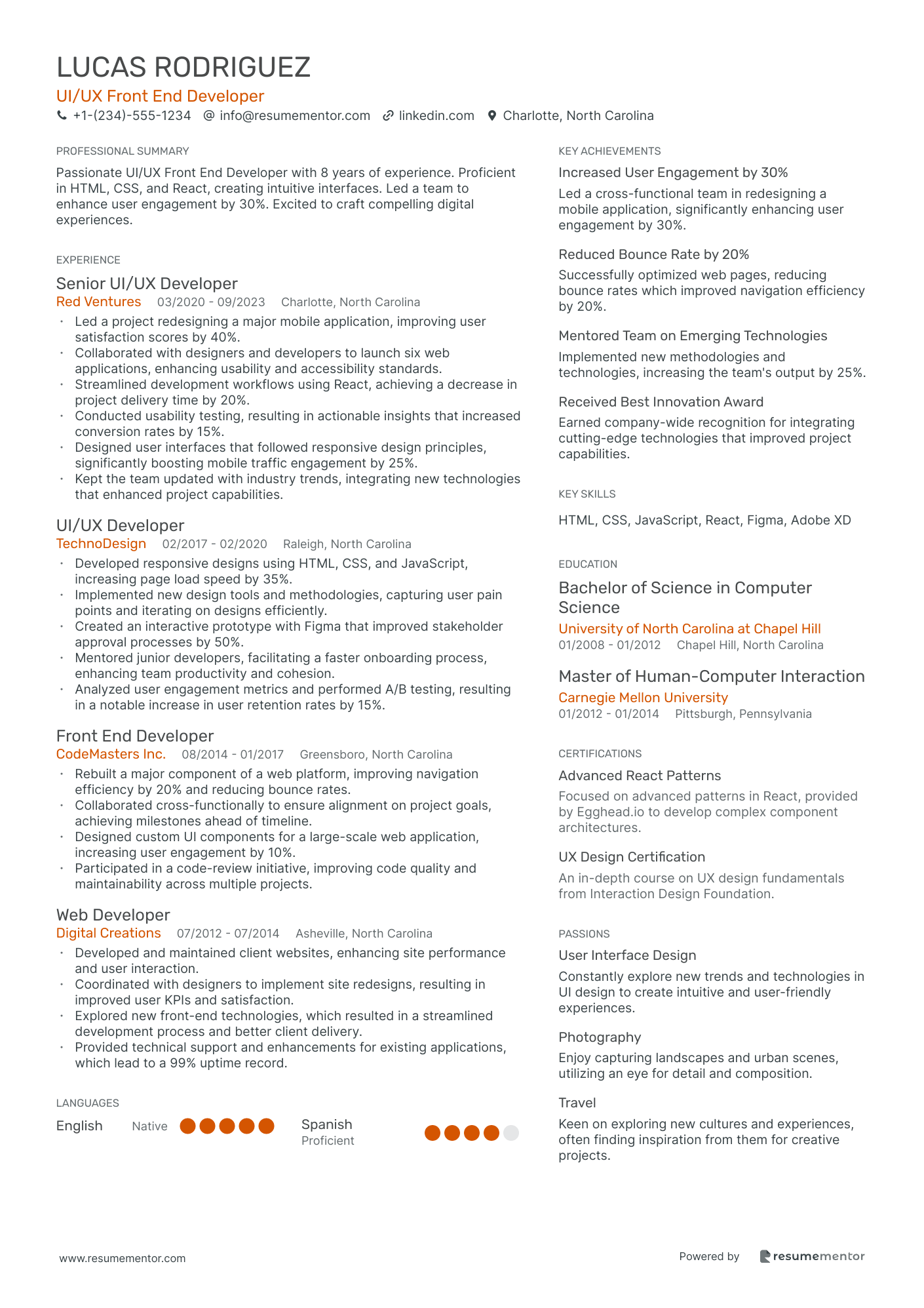 UI/UX Front End Developer