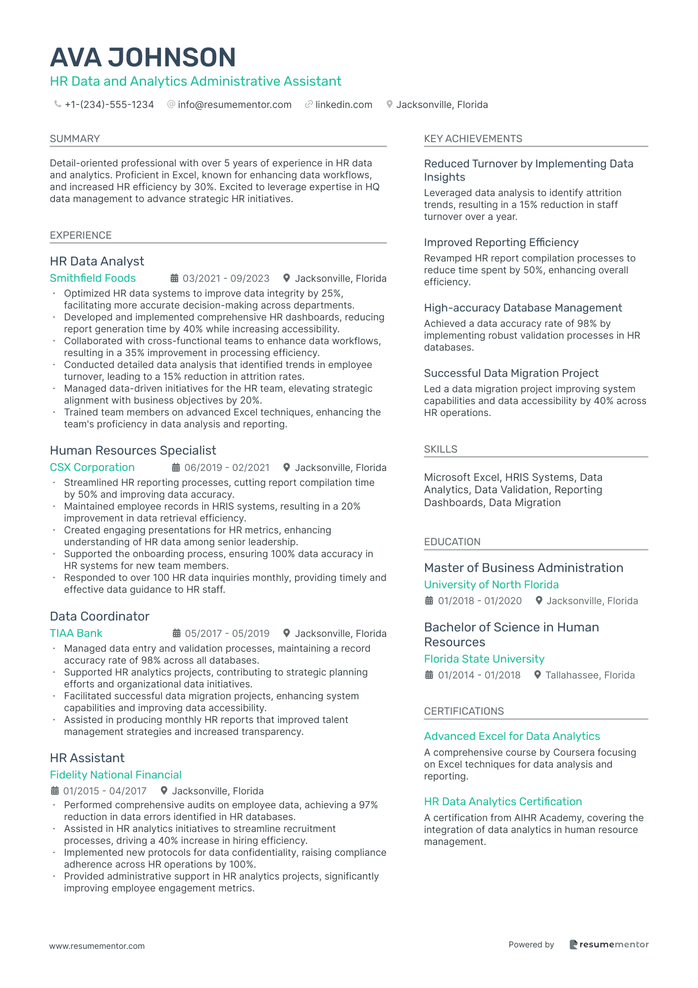 HR Data and Analytics Administrative Assistant