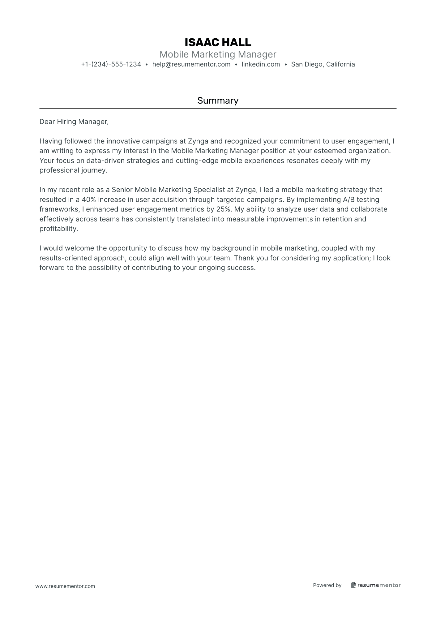 Mobile Marketing Manager