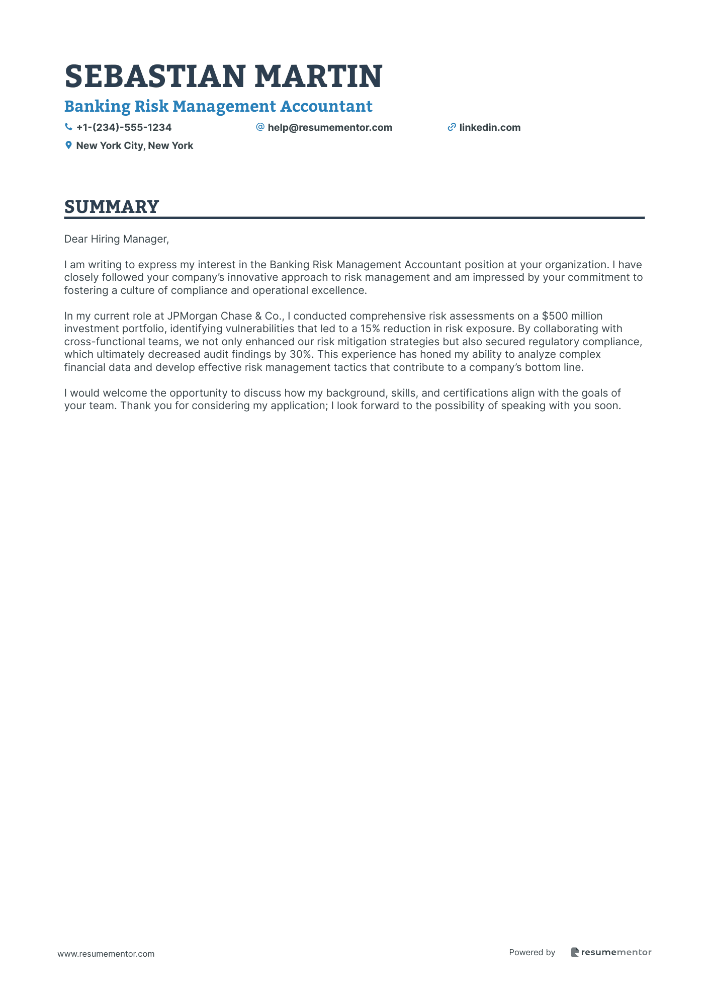 Banking Risk Management Accountant