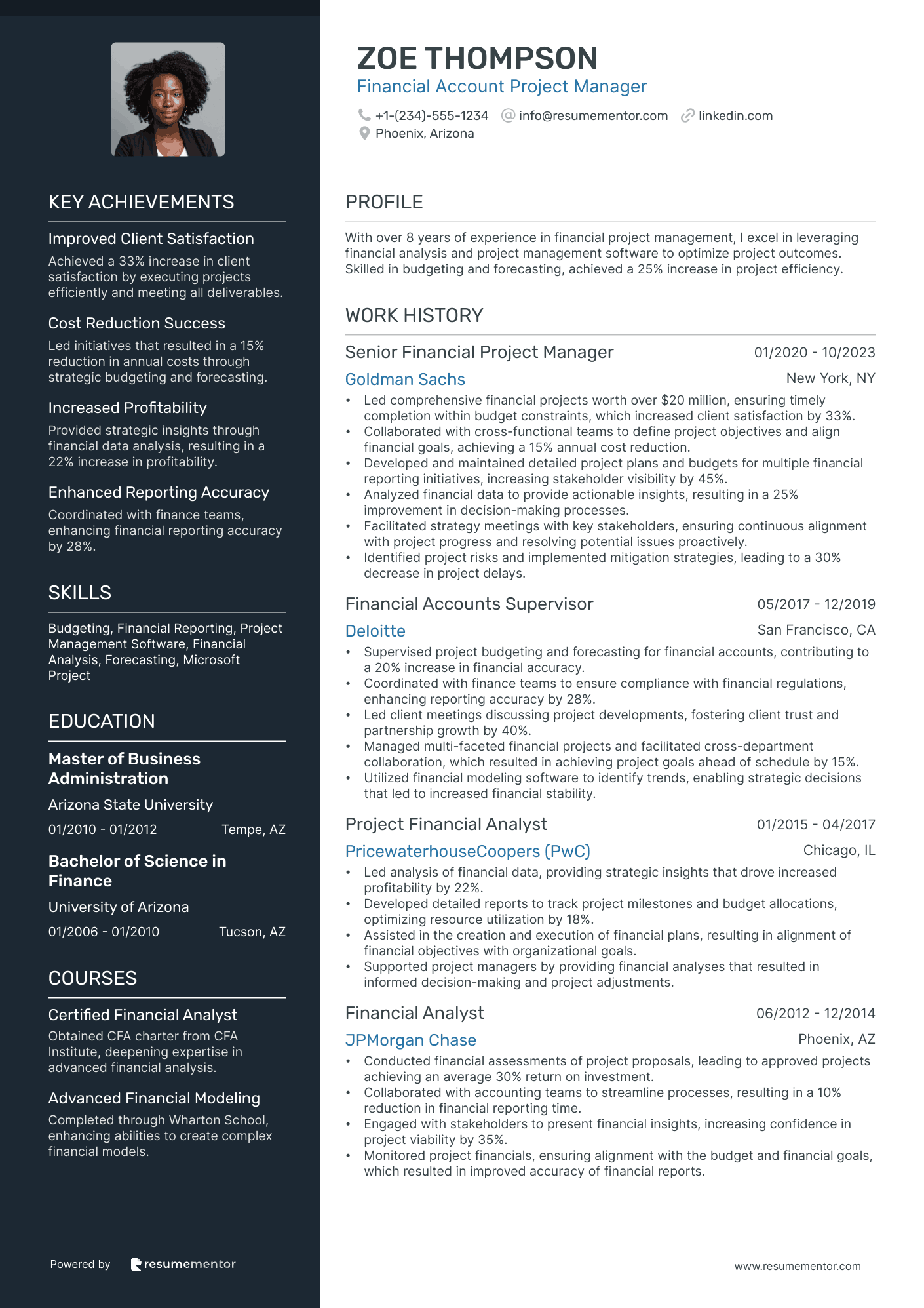 Financial Account Project Manager