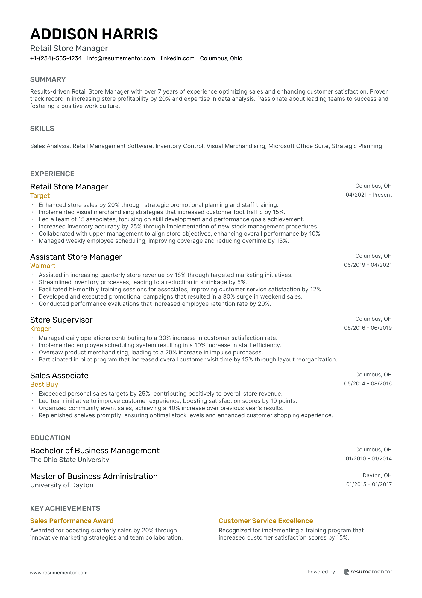 Retail Store Manager