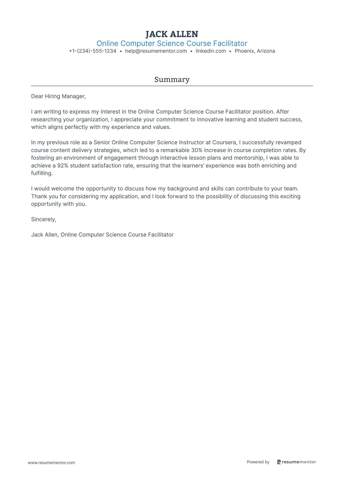 Online Computer Science Course Facilitator