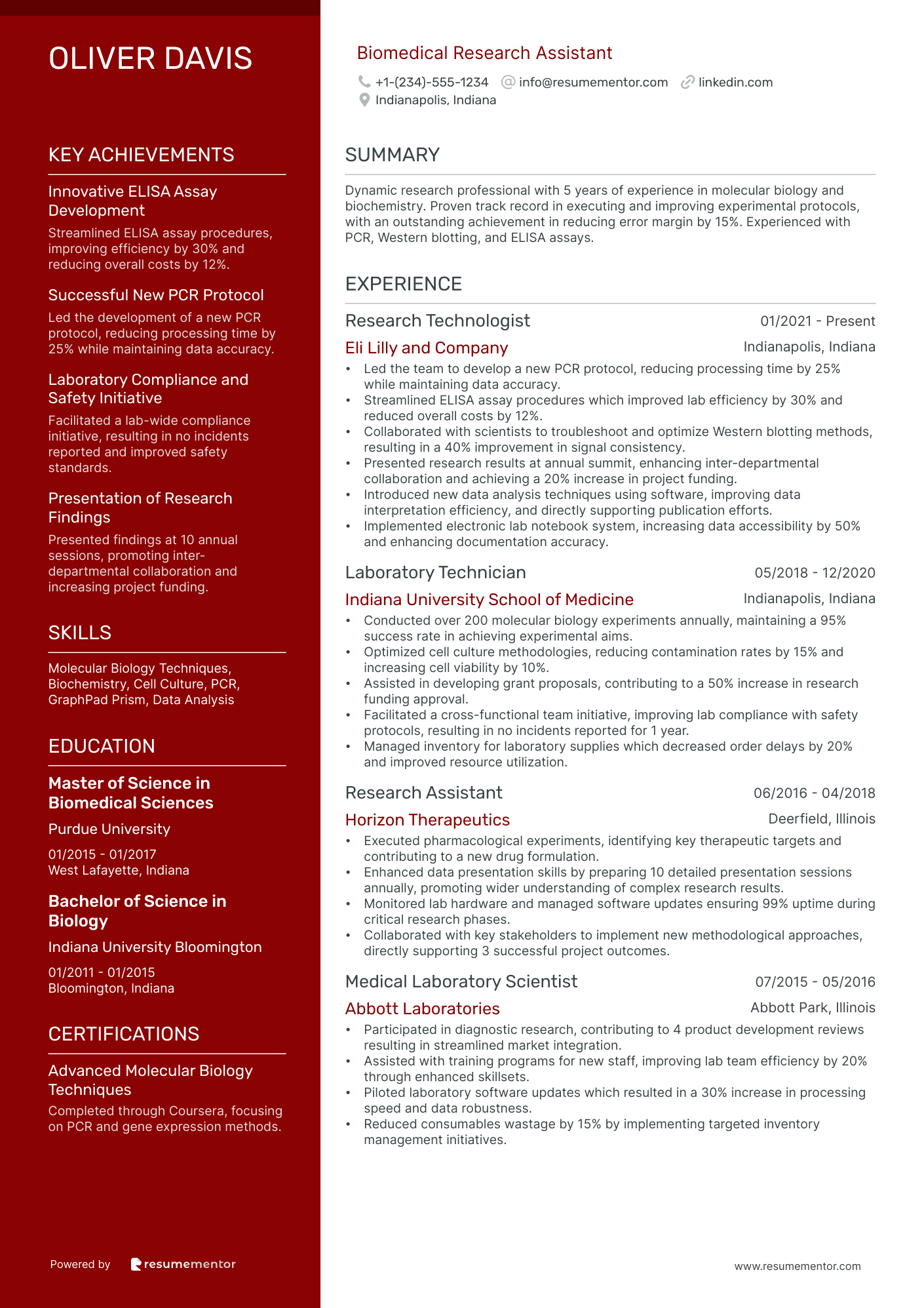 Biomedical Research Assistant