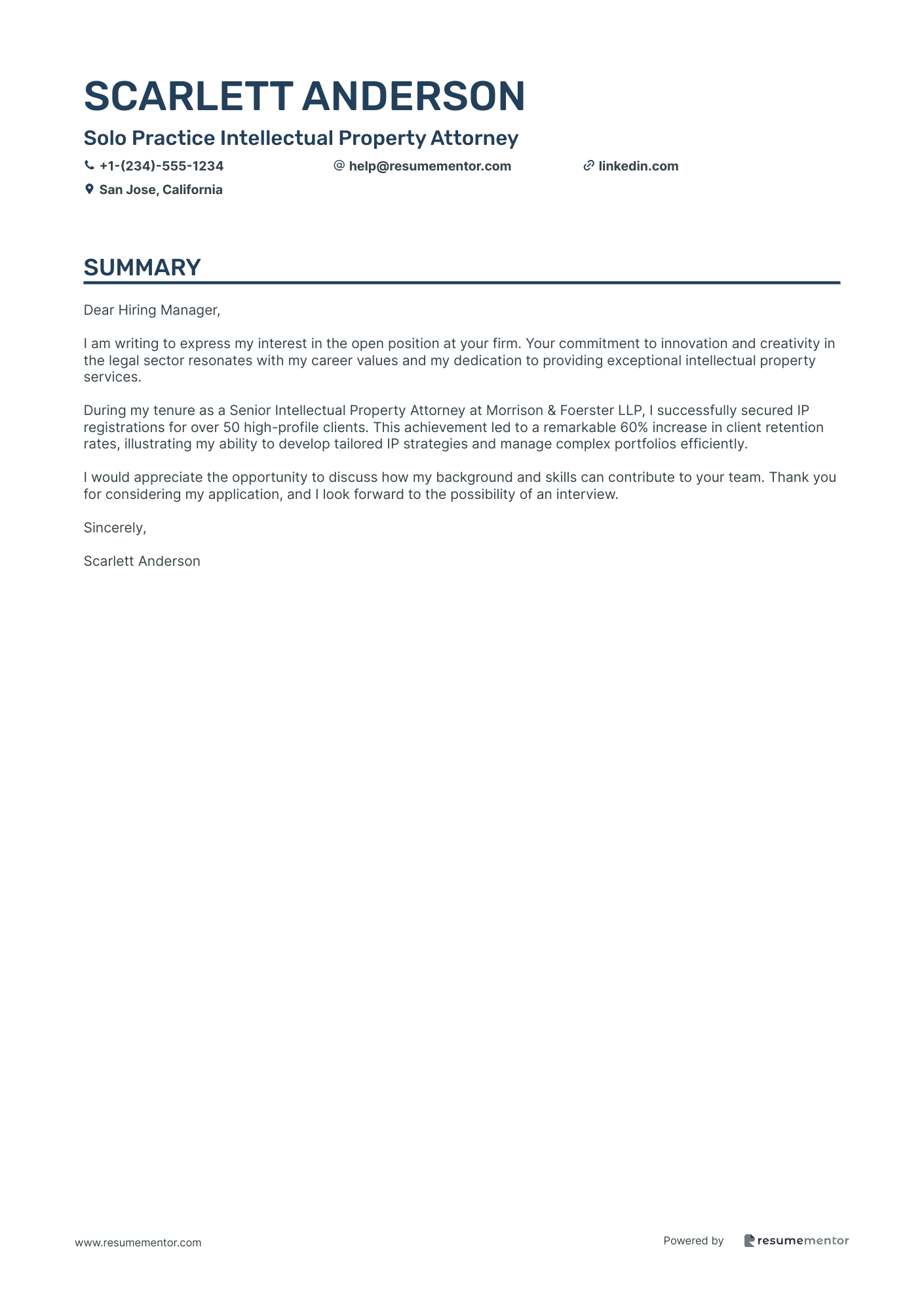 Solo Practice Intellectual Property Attorney