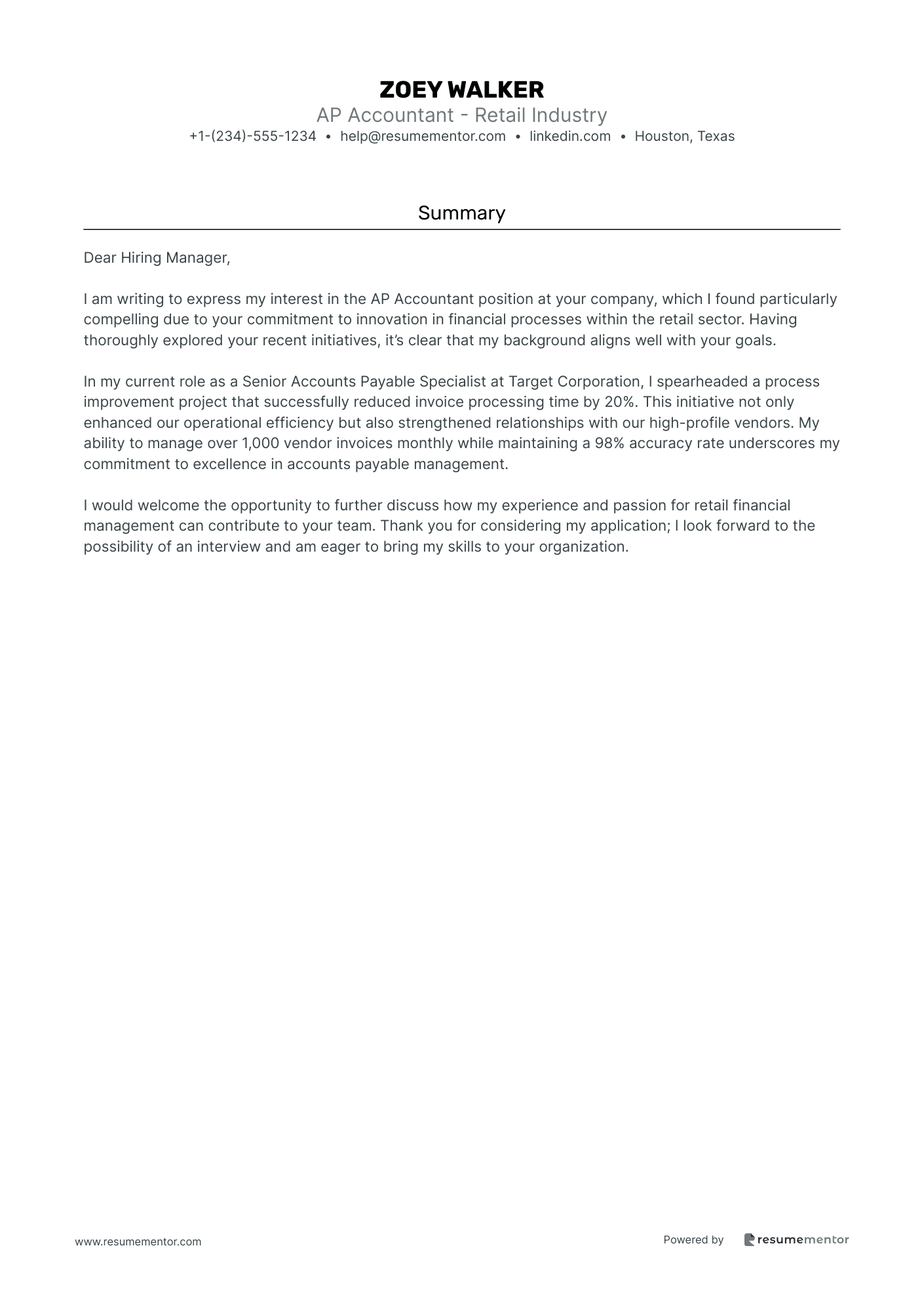 AP Accountant   Retail Industry