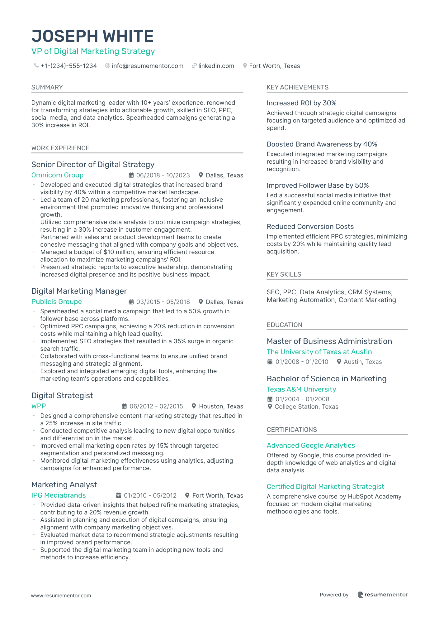 VP of Digital Marketing Strategy