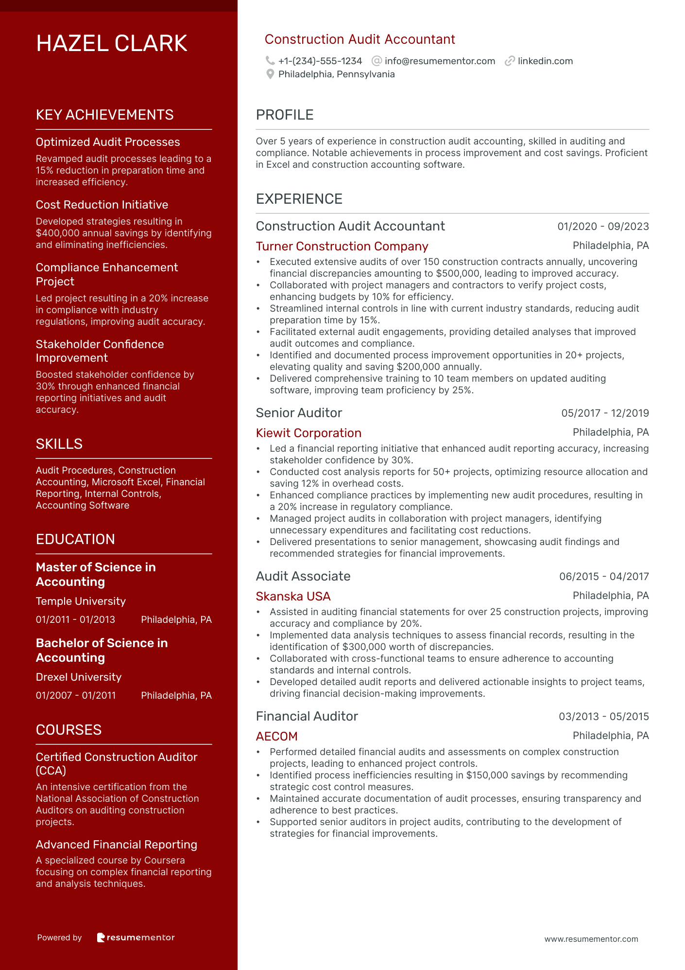 Construction Audit Accountant